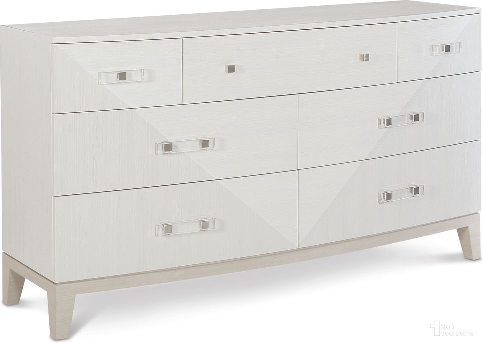 The appearance of Axiom Dresser designed by Bernhardt in the modern / contemporary interior design. This linear gray/linear white piece of furniture was selected by 1StopBedrooms from Axiom Collection to add a touch of cosiness and style into your home. Sku: 381050. Material: Poplar.