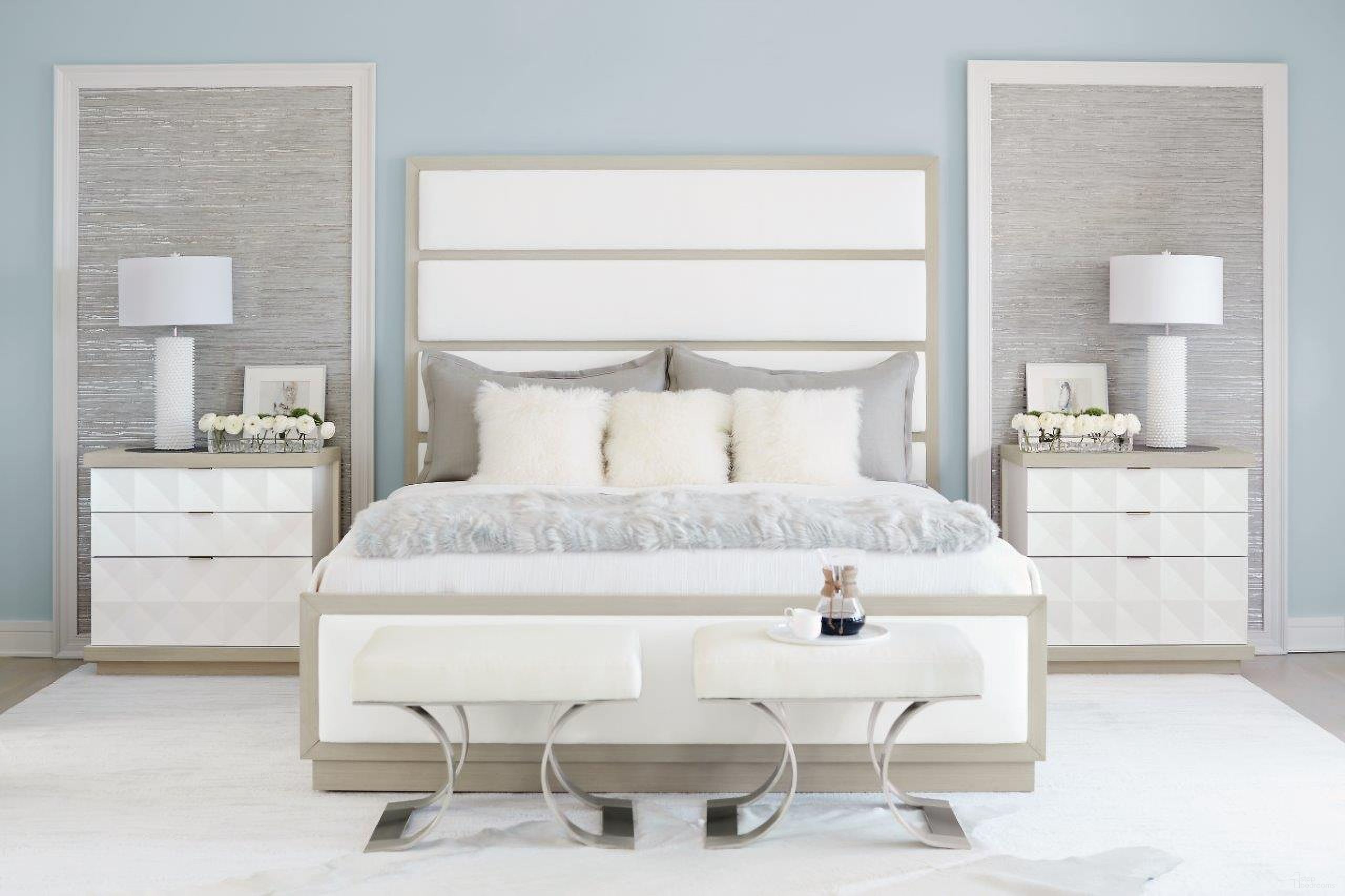 The appearance of Axiom Panel Bedroom Set with Inset Upholstered Panels Bed designed by Bernhardt in the modern / contemporary interior design. This linear gray piece of furniture  was selected by 1StopBedrooms from Axiom Collection to add a touch of cosiness and style into your home. Sku: 381FR07;381H07;381236. Bed Type: Panel Bed. Material: Fabric. Bed Size: Queen.