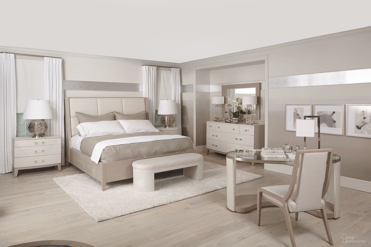 The appearance of Axiom Upholstered Panel Bedroom Set designed by Bernhardt in the transitional interior design. This linear gray piece of furniture was selected by 1StopBedrooms from Axiom Collection to add a touch of cosiness and style into your home. Sku: 381FR64;381H64;381229. Bed Type: Panel Bed. Material: Fabric. Bed Size: Queen.