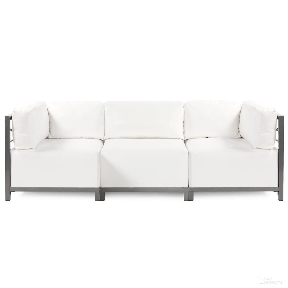 The appearance of Axis 3 Piece Sectional Atlantis Titanium Frame In White designed by Howard Elliott in the modern / contemporary interior design. This white piece of furniture was selected by 1StopBedrooms from Atlantis Collection to add a touch of cosiness and style into your home. Sku: KQ923T-944. Material: Polyurethane.