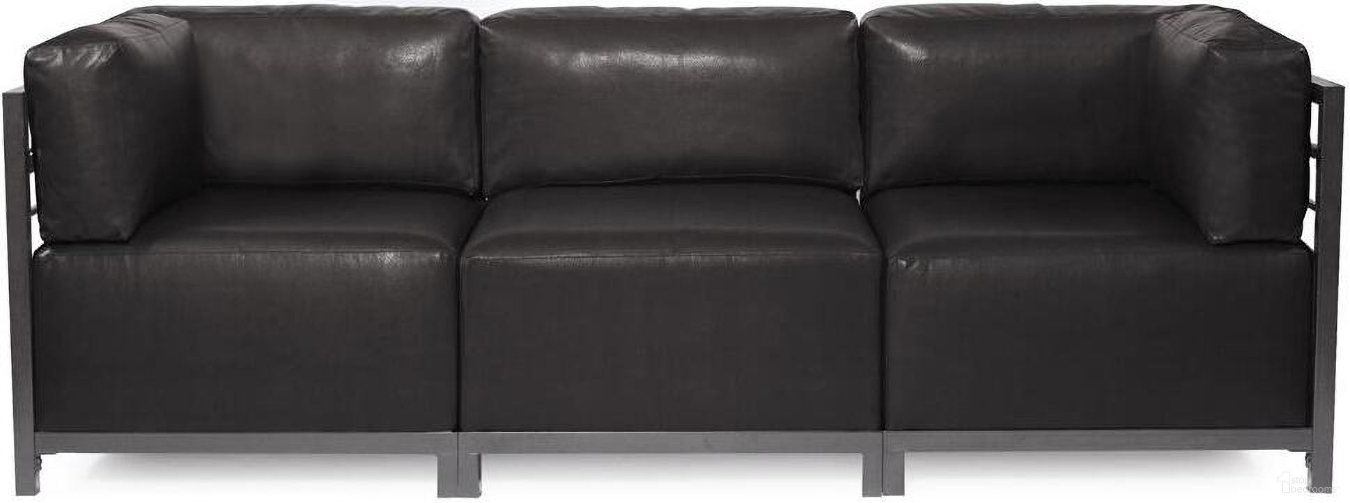 The appearance of Axis 3 Piece Sectional Avanti Titanium Frame In Black designed by Howard Elliott in the modern / contemporary interior design. This black piece of furniture  was selected by 1StopBedrooms from Avanti Collection to add a touch of cosiness and style into your home. Sku: K923T-194. Material: Leather.