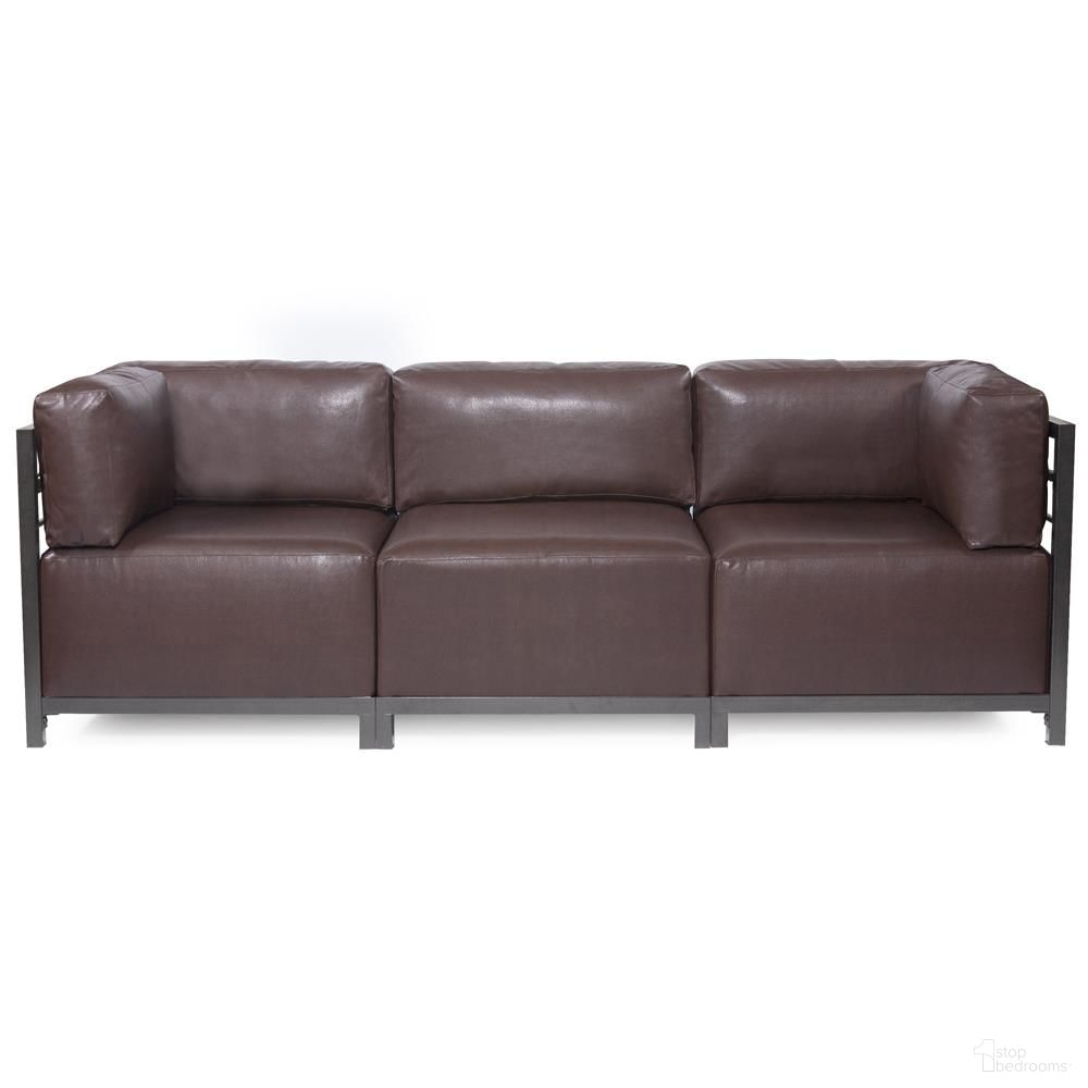 Axis 3 Piece Sectional Avanti Titanium Frame In Pecan