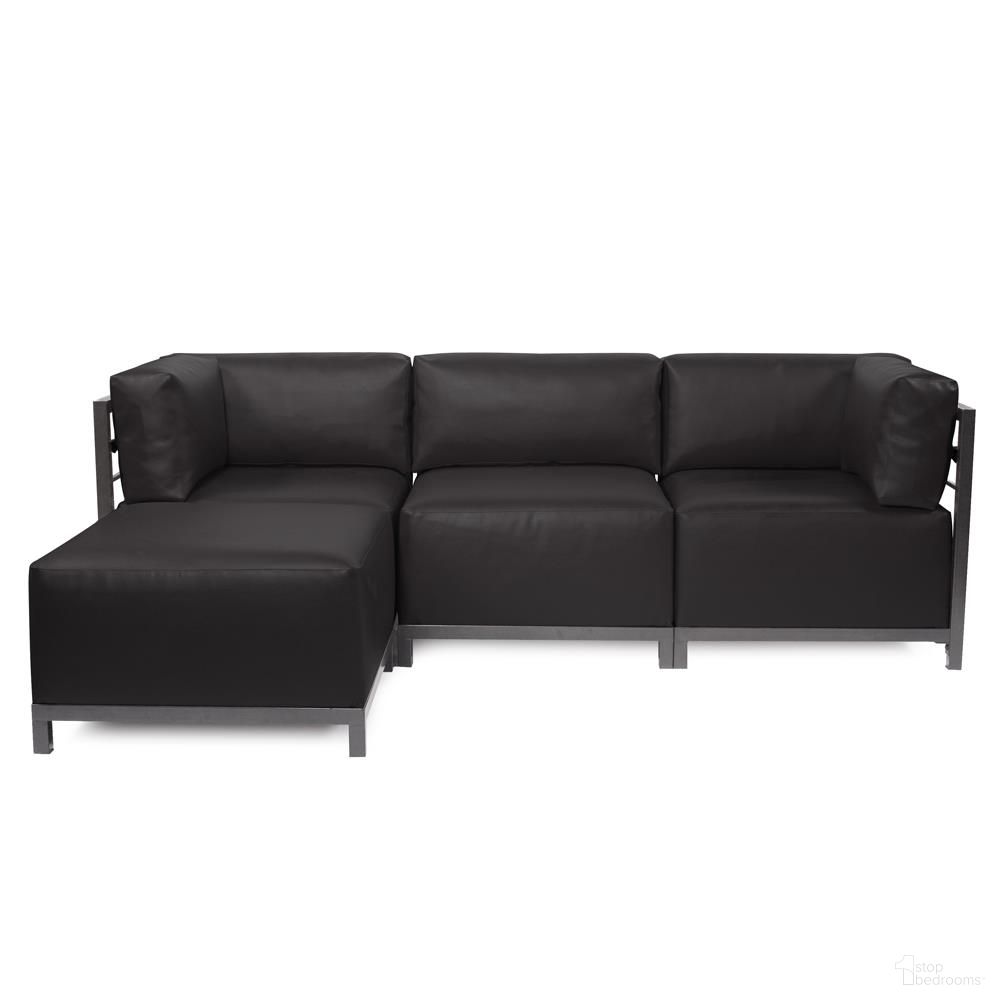The appearance of Axis 4 Piece Sectional Atlantis Titanium Frame In Black designed by Howard Elliott in the modern / contemporary interior design. This black piece of furniture was selected by 1StopBedrooms from Atlantis Collection to add a touch of cosiness and style into your home. Sku: KQ924T-064. Material: Polyurethane.