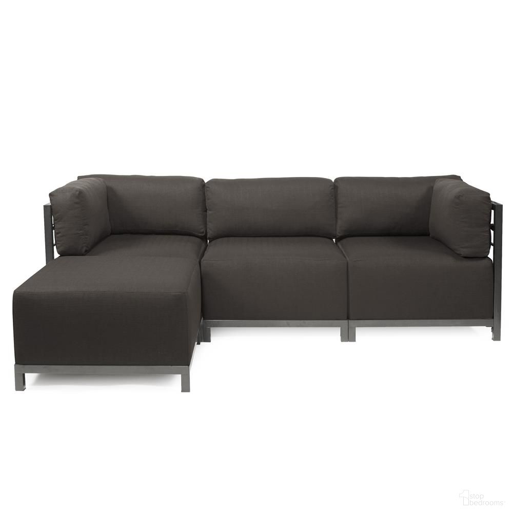 The appearance of Axis 4 Piece Sectional Seascape Titanium Frame In Charcoal designed by Howard Elliott in the indoor/outdoor interior design. This charcoal piece of furniture  was selected by 1StopBedrooms from Seascape Collection to add a touch of cosiness and style into your home. Sku: KQ924T-460. Material: Acrylic.
