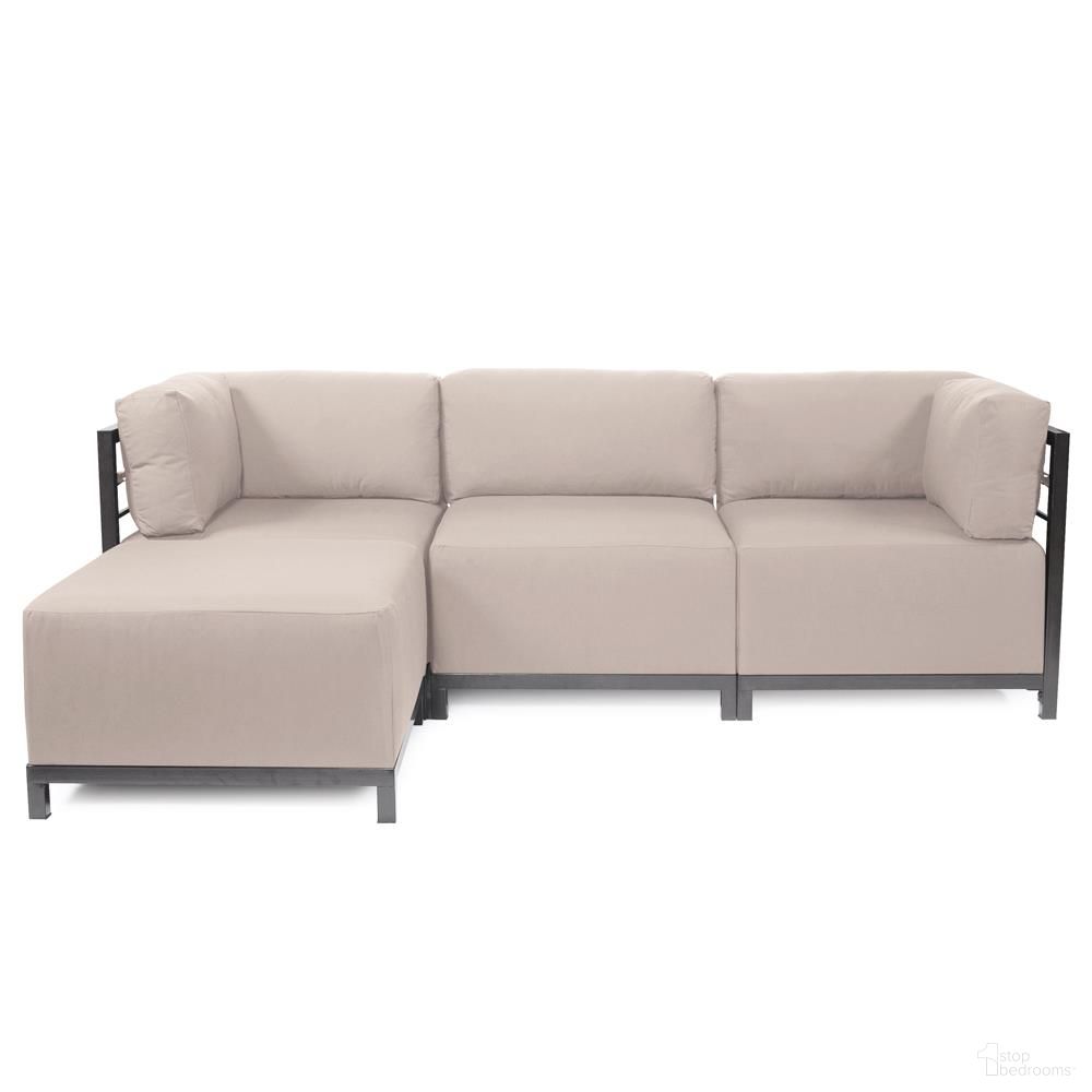 The appearance of Axis 4 Piece Sectional Seascape Titanium Frame In Sand designed by Howard Elliott in the modern / contemporary interior design. This sand piece of furniture  was selected by 1StopBedrooms from Seascape Collection to add a touch of cosiness and style into your home. Sku: KQ924T-463. Material: Acrylic.