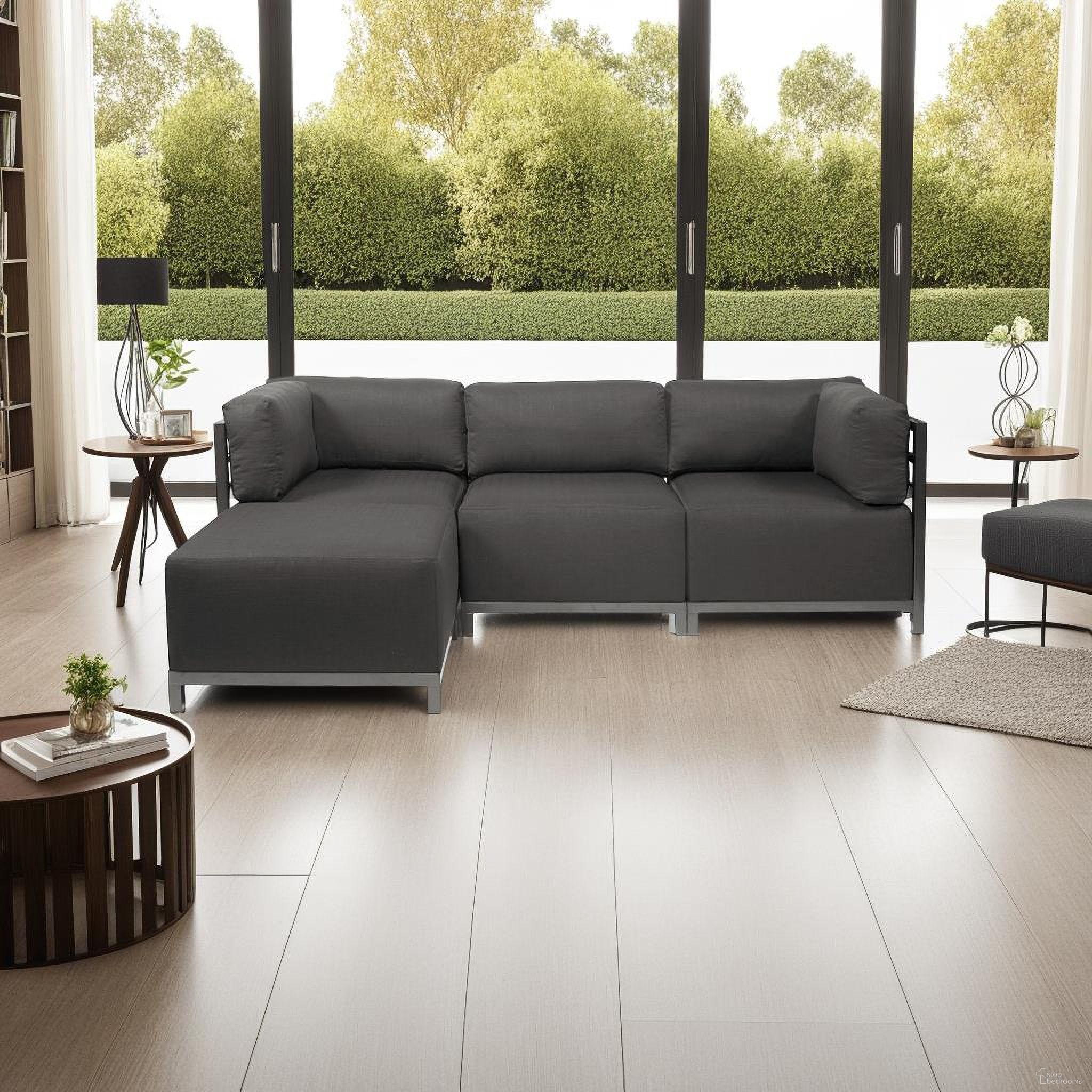 The appearance of Axis 4 Piece Sectional Sterling Titanium Frame In Charcoal designed by Howard Elliott in the modern / contemporary interior design. This charcoal piece of furniture  was selected by 1StopBedrooms from Sterling Collection to add a touch of cosiness and style into your home. Sku: K924T-201. Material: Linen.