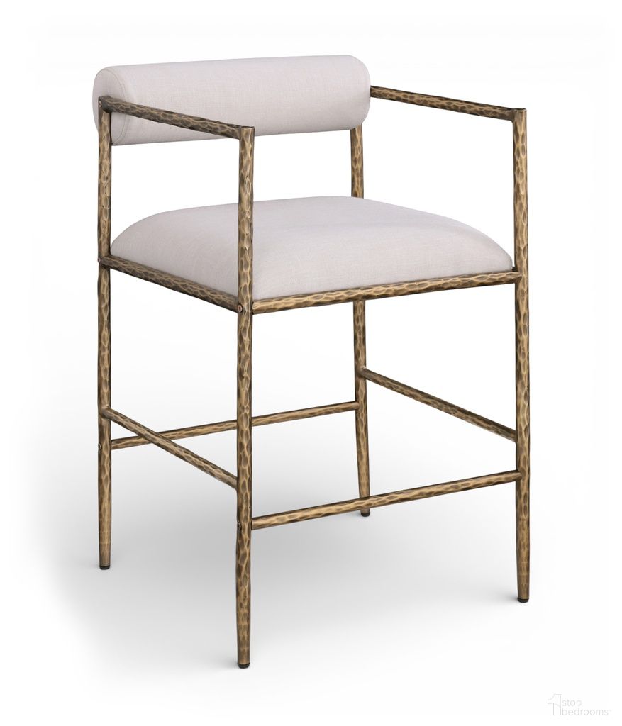The appearance of Axis Linen Textured Fabric Upholstered Counter Stool Set of 2 In Beige designed by Meridian in the modern / contemporary interior design. This beige piece of furniture  was selected by 1StopBedrooms from Axis Collection to add a touch of cosiness and style into your home. Sku: 88099Beige-C. Material: Foam.