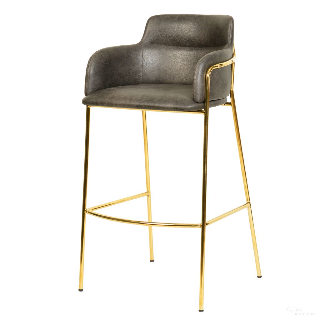 Axis Modern Gold Bar Height Chair In Charcoal
