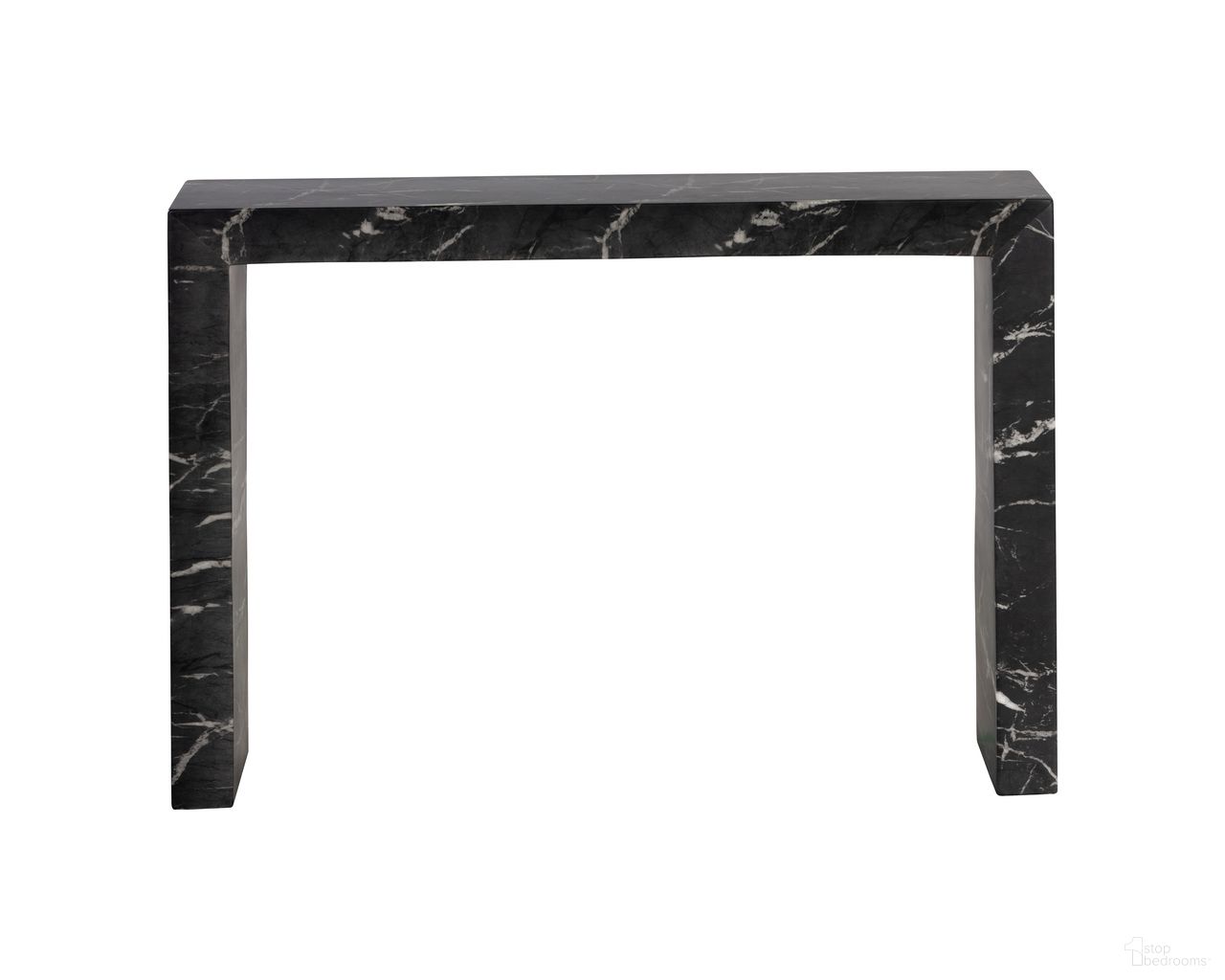 Axle Marble Look Console Table In Black