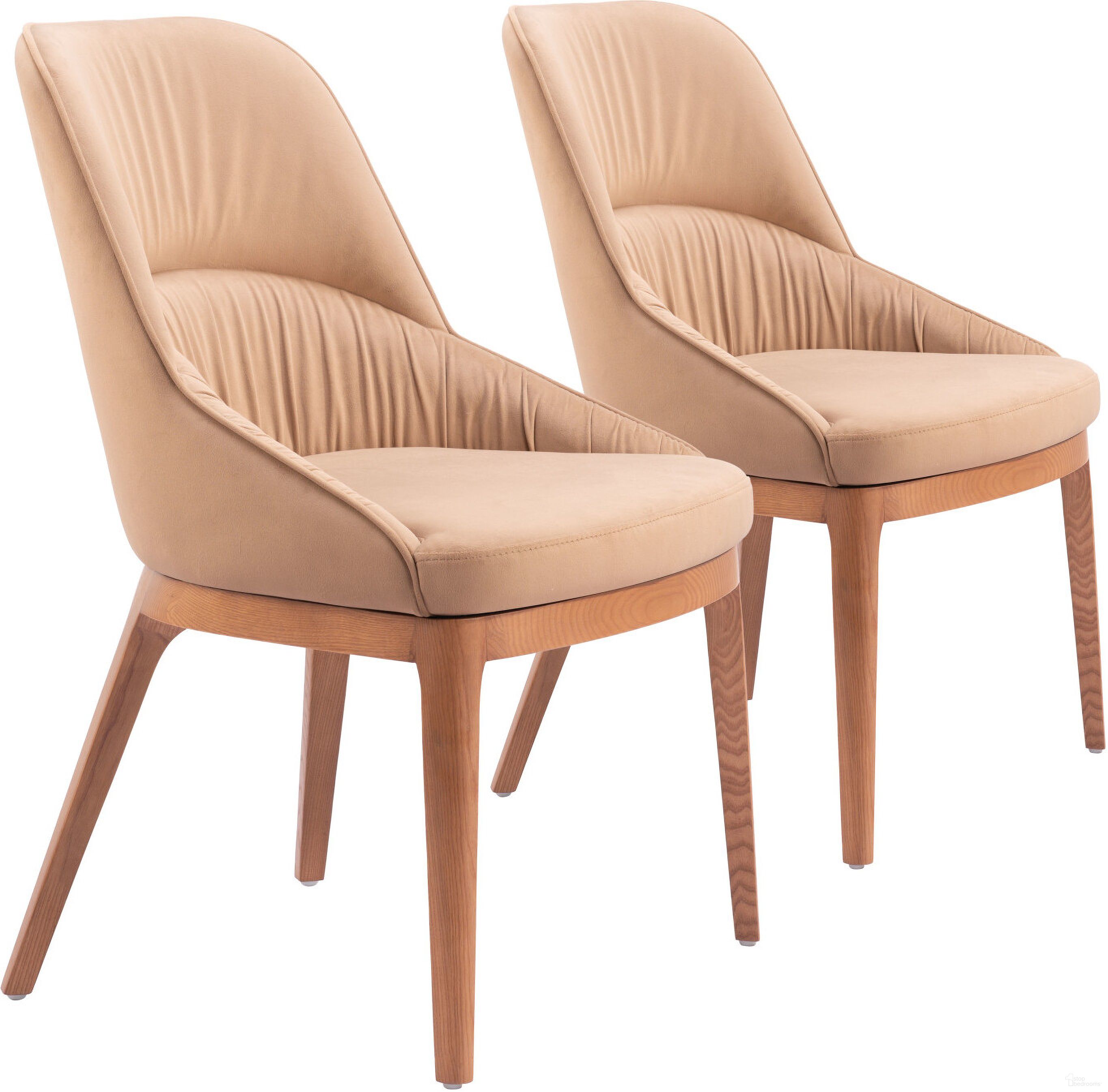 The appearance of Ayr Dining Chair Set of 2 In Tan designed by Zuo Modern in the modern / contemporary interior design. This tan piece of furniture  was selected by 1StopBedrooms from Ayr Collection to add a touch of cosiness and style into your home. Sku: 110127. Material: Steel. Chair Type: Side Chair.