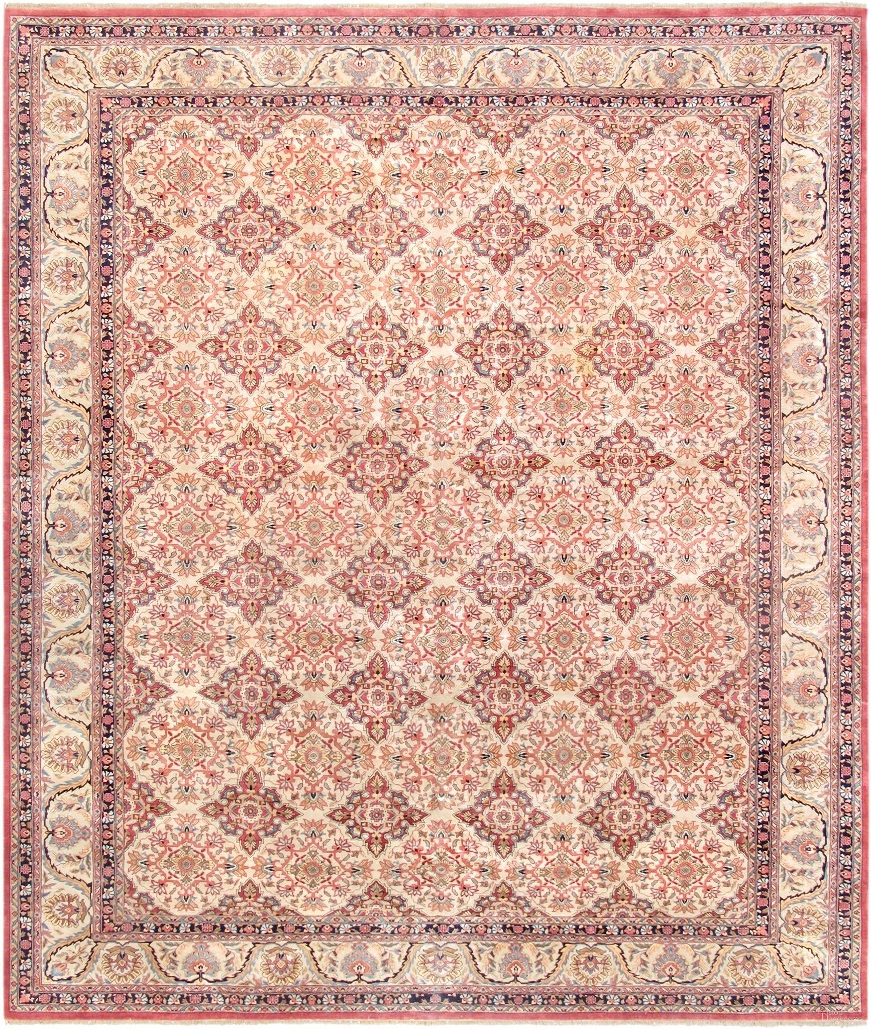 Azerbaijan Collection Hand-Knotted Lamb's Wool Area Rug-12' 4" x 14'10" In Beige and Ivory