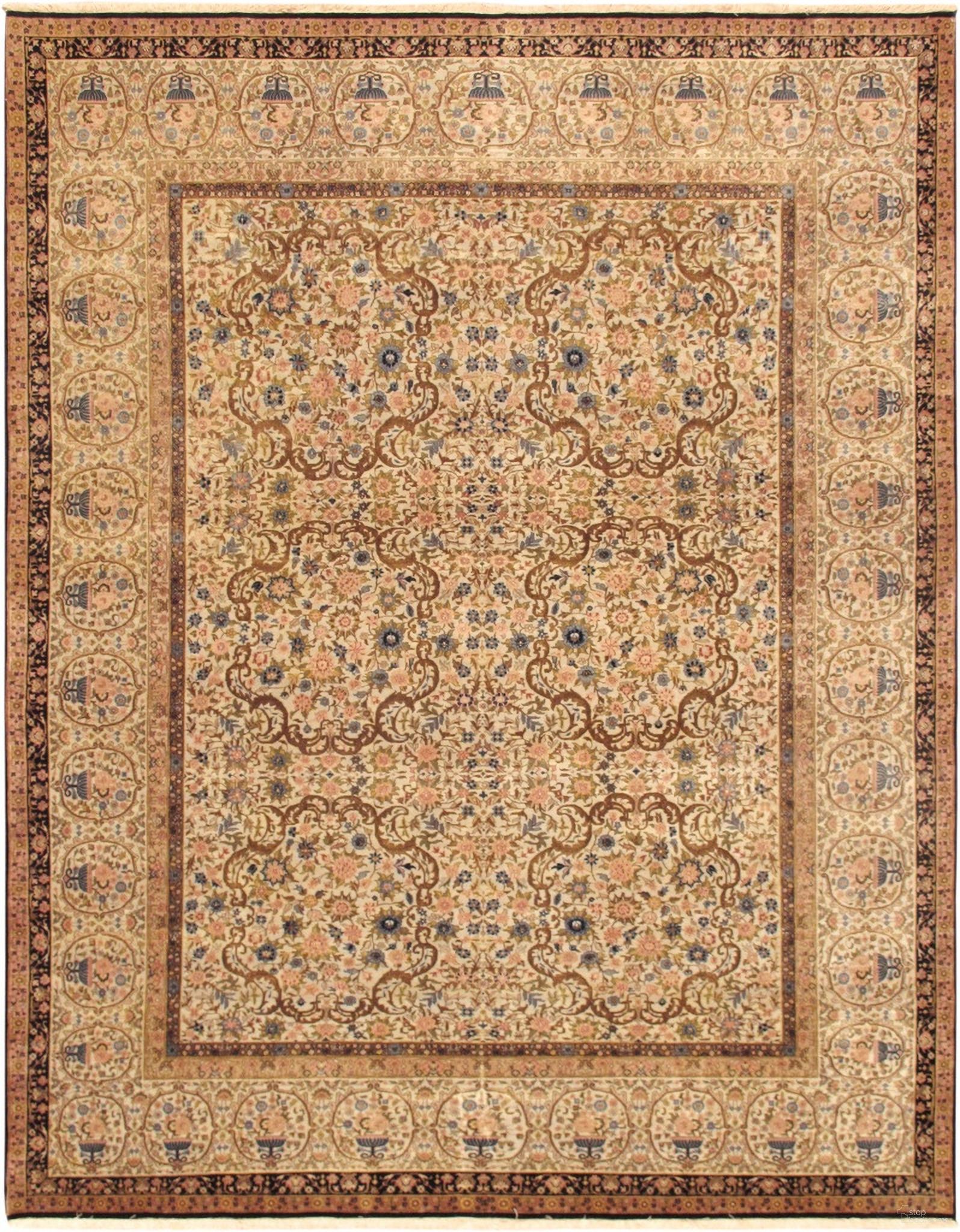 Azerbaijan Collection Hand-Knotted Lamb's Wool Area Rug-13' 9" x 15' 4" In Beige