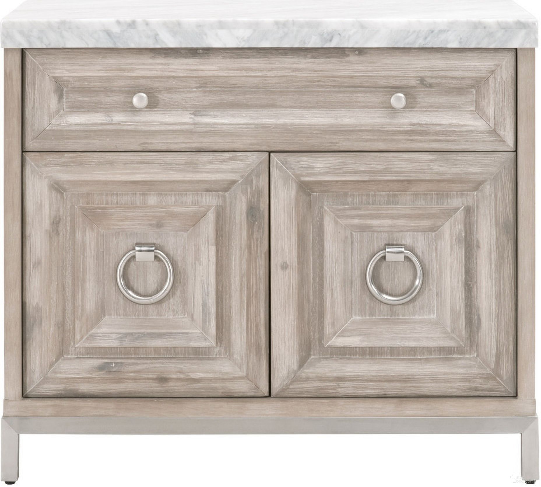 The appearance of Traditions Azure Carrera Media Chest In Natural Gray Acacia designed by Essentials For Living in the transitional interior design. This natural gray acacia piece of furniture was selected by 1StopBedrooms from Traditions Collection to add a touch of cosiness and style into your home. Sku: 6154.NG-BSTL/WHT. Material: Acacia.