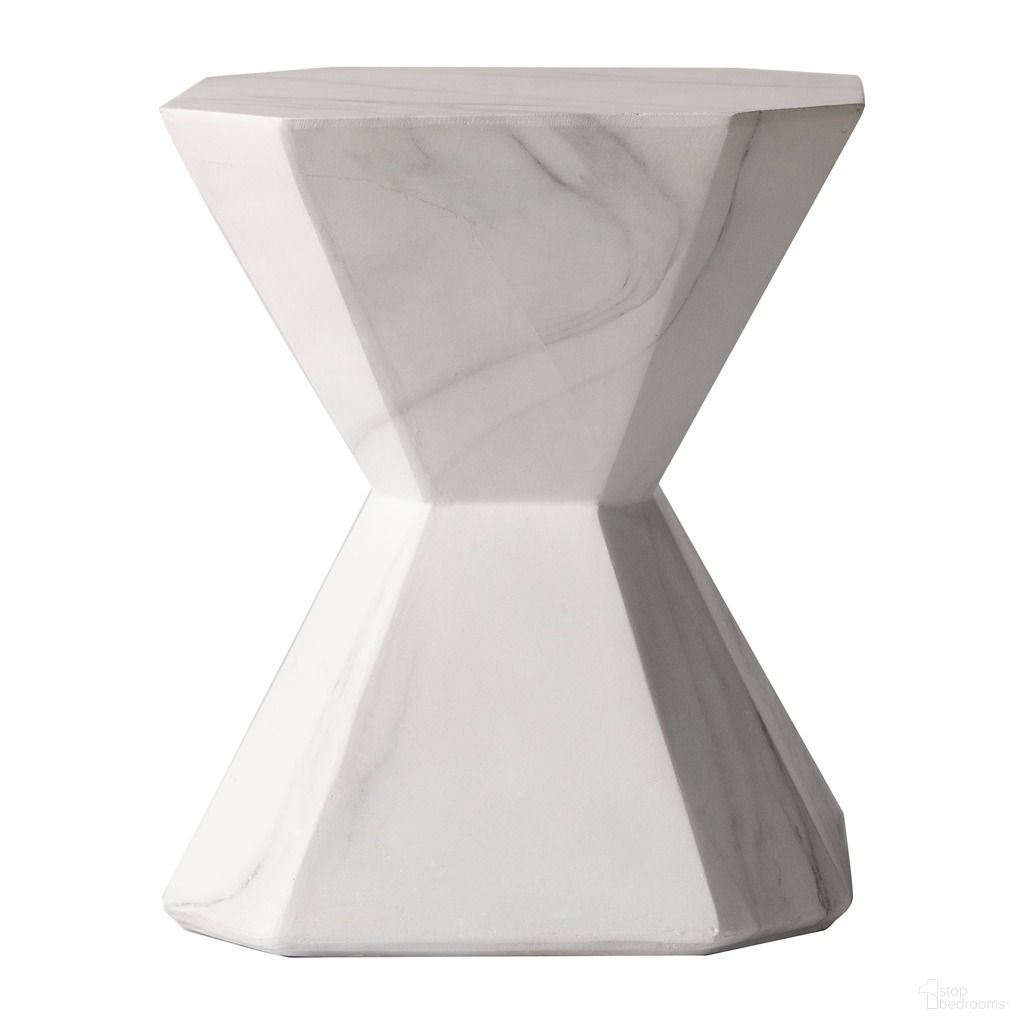 The appearance of Azure Fiberglass Outdoor Side Table In Marble White designed by LeisureMod in the modern / contemporary interior design. This marble white piece of furniture was selected by 1StopBedrooms from Azure Collection to add a touch of cosiness and style into your home. Sku: AST17MW. Material: Stone. Table Top Shape: Octagonal.