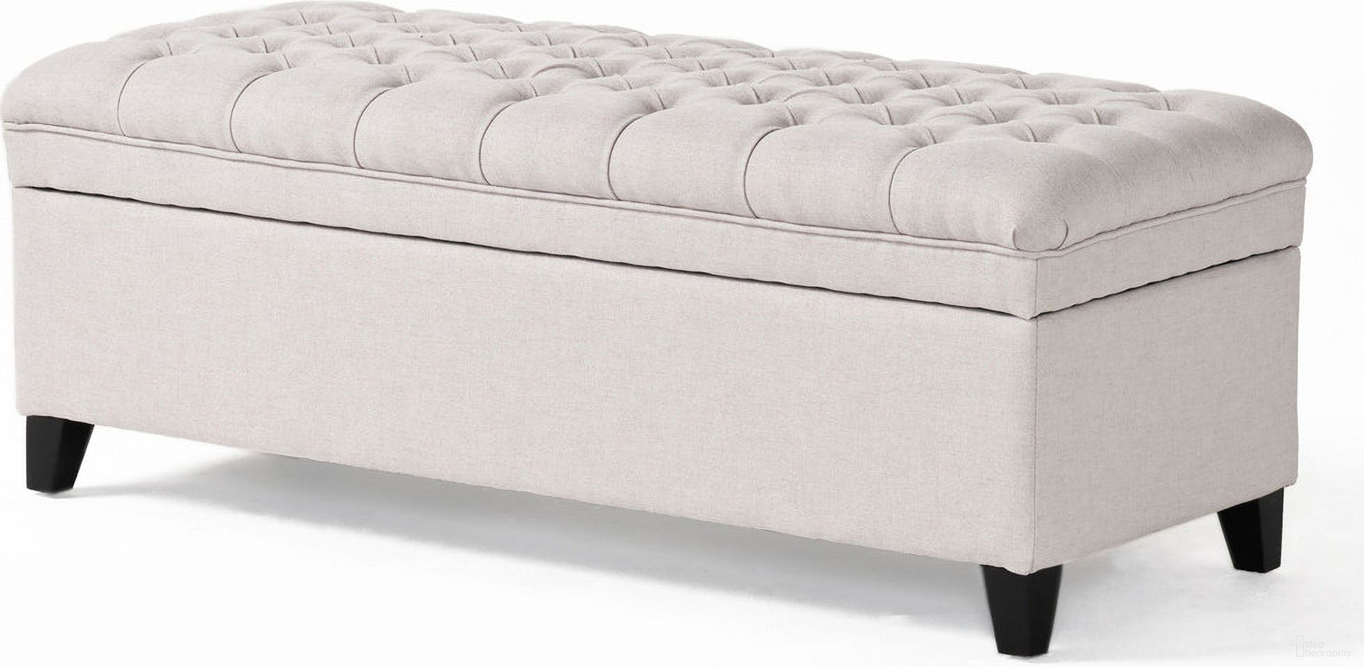 The appearance of Azure Upholstered Storage Bench with Button Tufted In Light Grey designed by Noble House in the modern / contemporary interior design. This light grey piece of furniture was selected by 1StopBedrooms from Azure Collection to add a touch of cosiness and style into your home. Sku: 57741.00LGR. Material: Fabric.