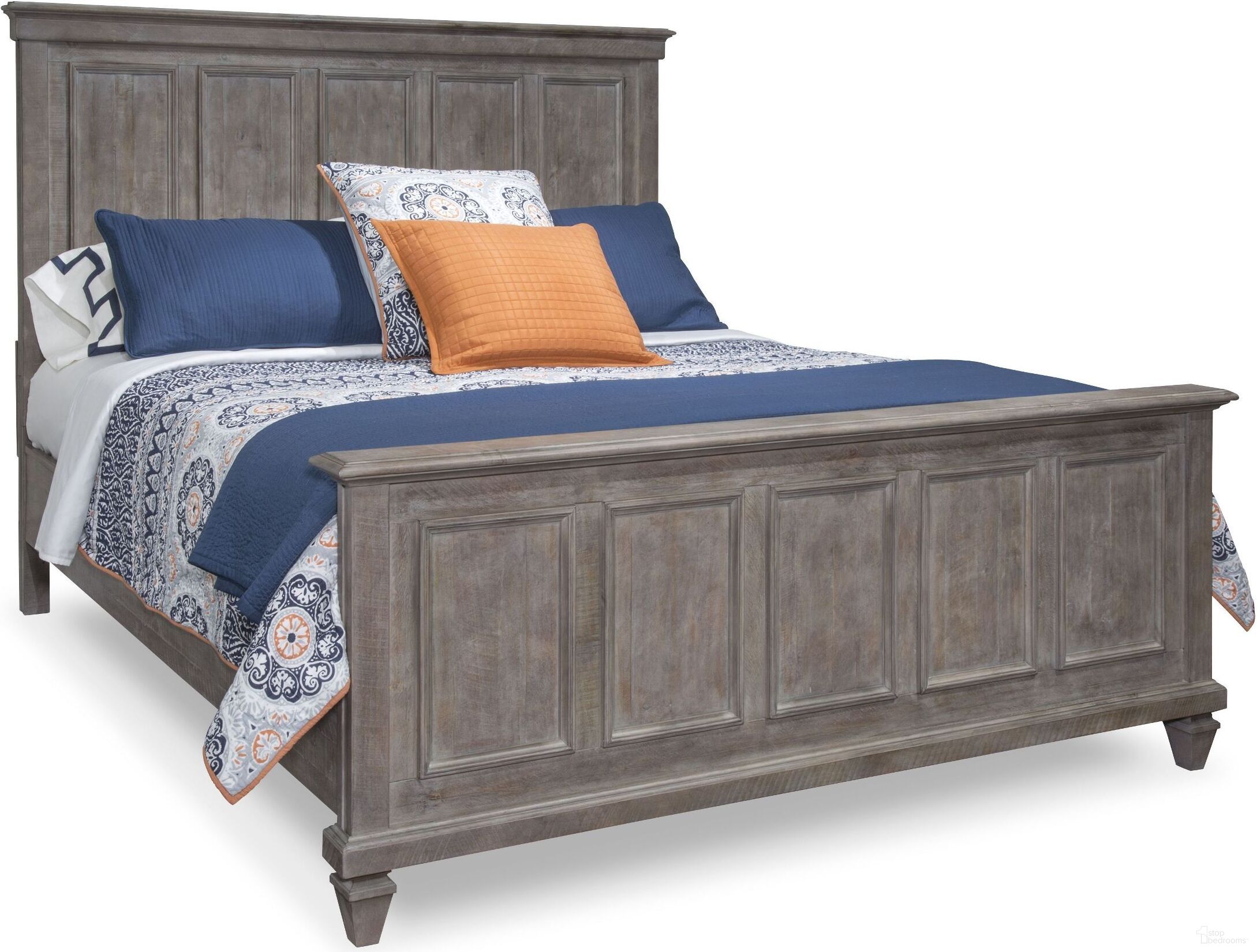 The appearance of Lancaster Dovetail Grey Cal. King Panel Bed designed by Magnussen in the transitional interior design. This dove gray piece of furniture was selected by 1StopBedrooms from Lancaster Collection to add a touch of cosiness and style into your home. Sku: B4352-64H;B4352-64F;B4352-74R. Bed Type: Panel Bed. Bed Size: California King. Material: Pine.