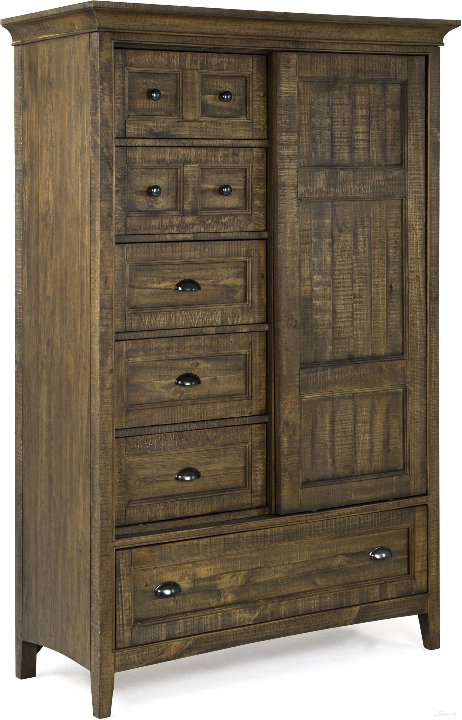 The appearance of Bay Creek Toasted Nutmeg Door Chest designed by Magnussen in the modern / contemporary interior design. This brown piece of furniture  was selected by 1StopBedrooms from Bay Creek Collection to add a touch of cosiness and style into your home. Sku: B4398-13. Material: Pine.