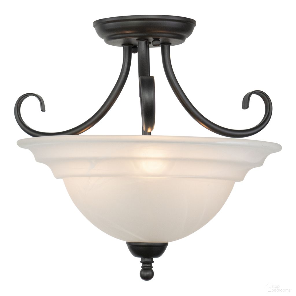 Babylon 14 Inch Semi Flush Ceiling Light or Pendant (Dual Mount) In Oil Burnished Bronze