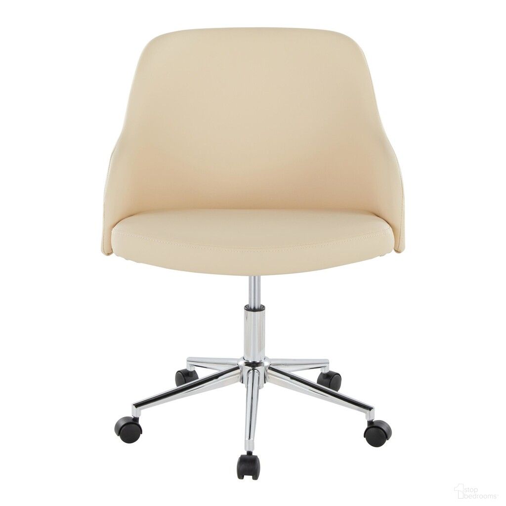 The appearance of Bacci Faux Leather Office Chair In Cream and Walnut designed by Lumisource in the modern / contemporary interior design. This cream/walnut piece of furniture  was selected by 1StopBedrooms from Bacci Collection to add a touch of cosiness and style into your home. Sku: OC-BACCIPU1 CHRWLCR1. Material: Foam.