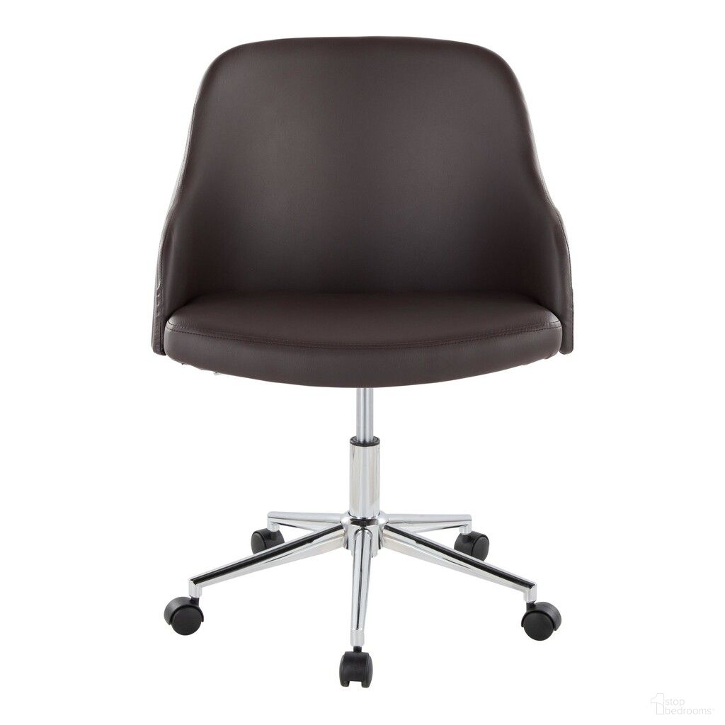 The appearance of Bacci Faux Leather Office Chair In Walnut and Brown designed by Lumisource in the modern / contemporary interior design. This walnut and brown piece of furniture was selected by 1StopBedrooms from Bacci Collection to add a touch of cosiness and style into your home. Sku: OC-BACCIPU1 CHRWLBN1. Material: Foam.