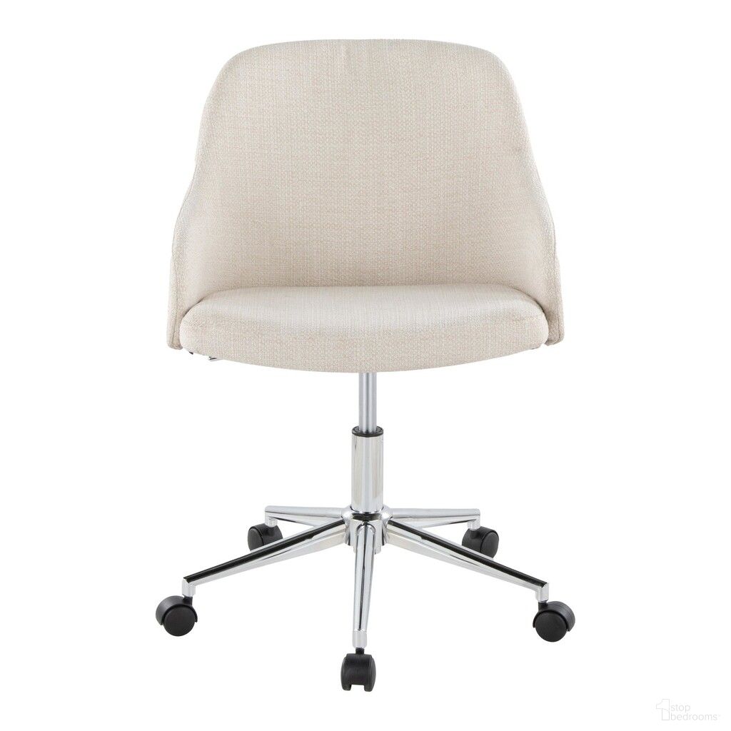 The appearance of Bacci Office Chair In Cream and Walnut designed by Lumisource in the modern / contemporary interior design. This silver/cream piece of furniture  was selected by 1StopBedrooms from Bacci Collection to add a touch of cosiness and style into your home. Sku: OC-BACCIFB1 CHRWLCR1. Material: Foam.