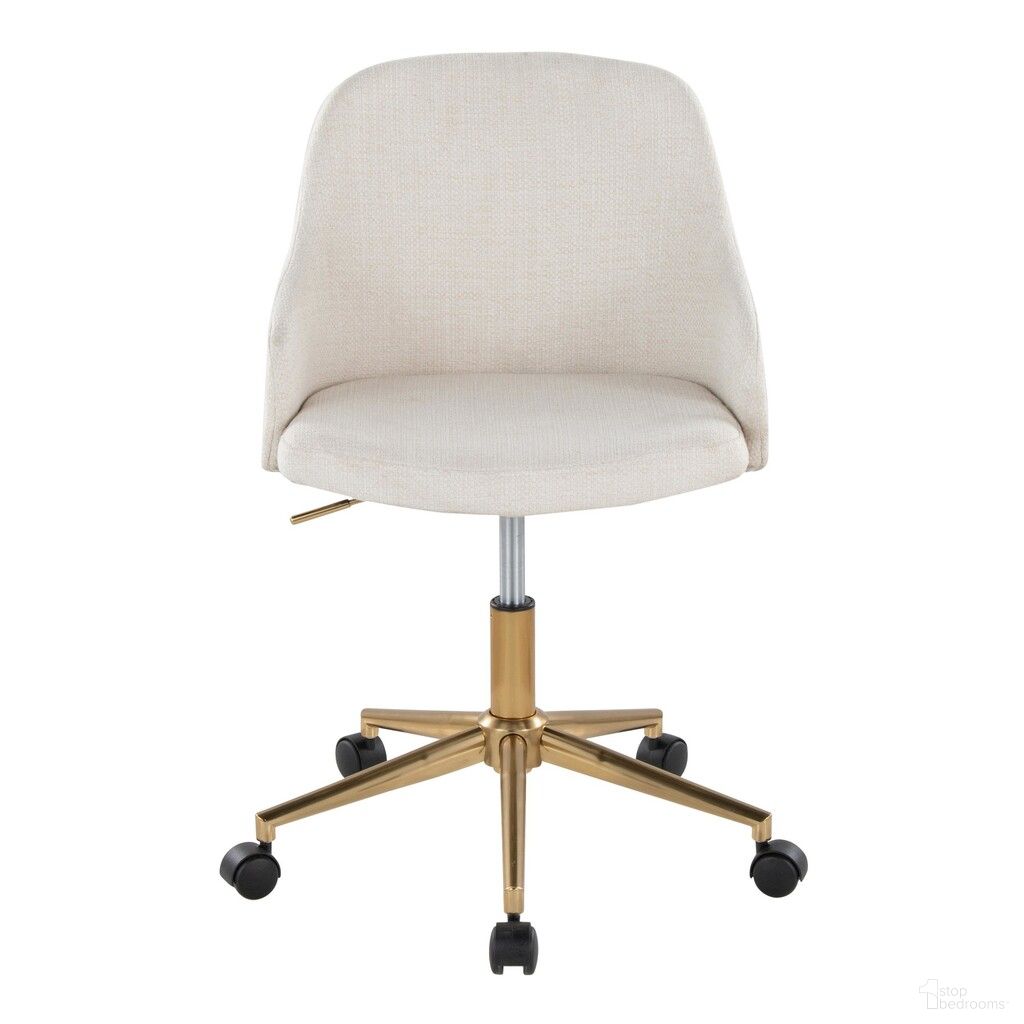 The appearance of Bacci Office Chair In Cream and Walnut designed by Lumisource in the modern / contemporary interior design. This cream/walnut piece of furniture  was selected by 1StopBedrooms from Bacci Collection to add a touch of cosiness and style into your home. Sku: OC-BACCIFB1 AUWLCR1. Material: Foam.