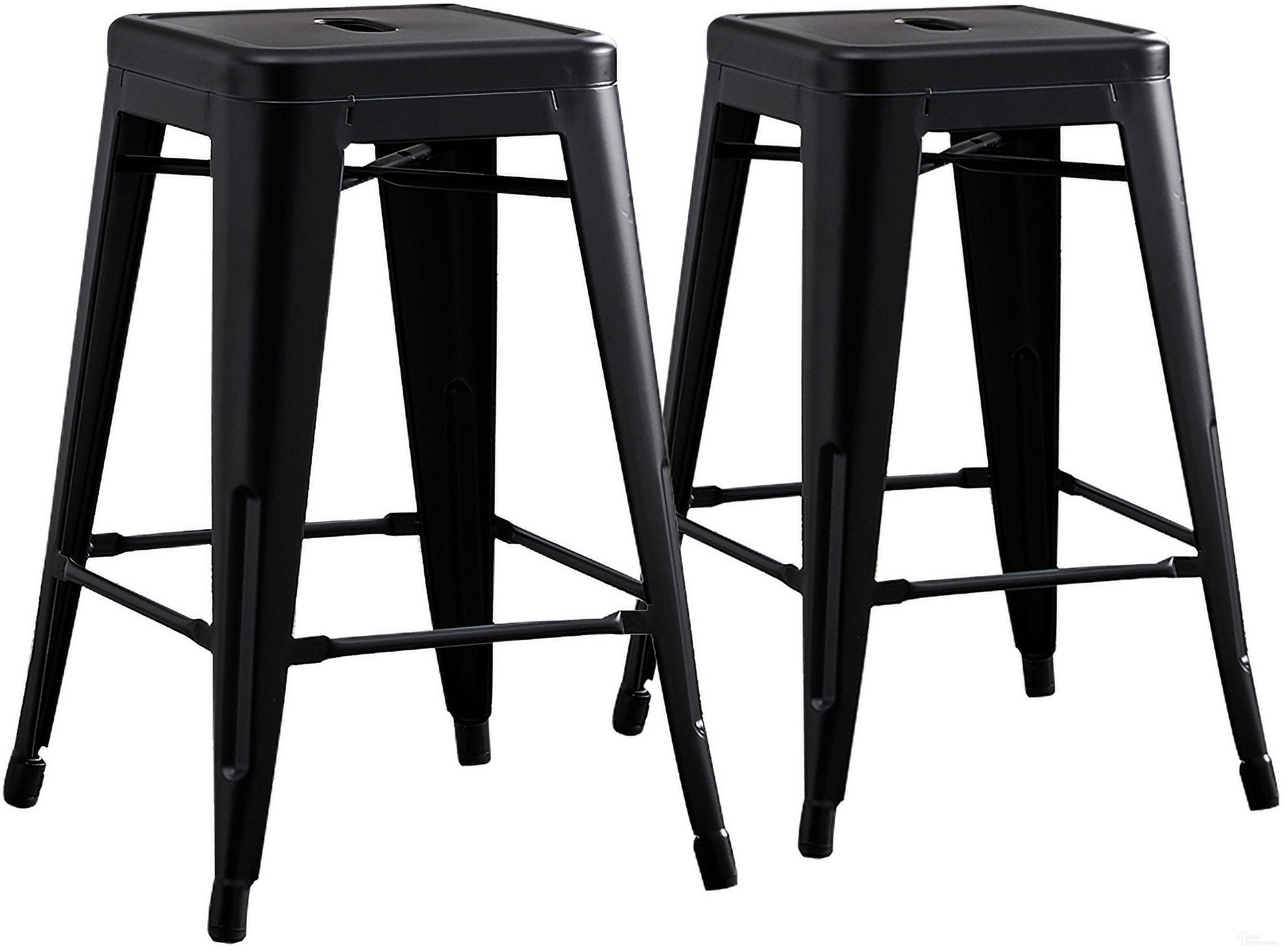 The appearance of Backless 24 Inch Bar Stools Set of 2 In Matte Black designed by AC Pacific in the industrial interior design. This matte black piece of furniture  was selected by 1StopBedrooms from  to add a touch of cosiness and style into your home. Sku: ACBS01-24-MB. Material: Metal.