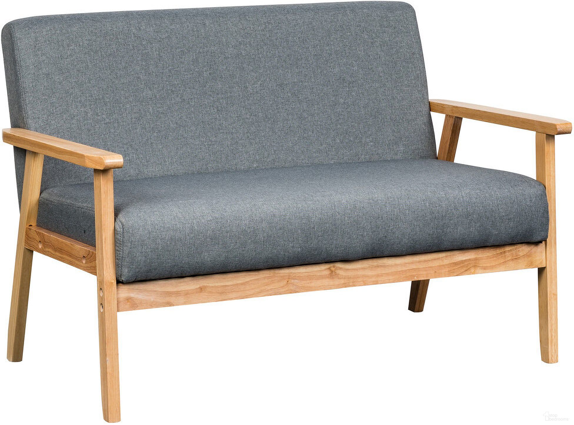 The appearance of Bahamas Gray Loveseat designed by Lilola Home in the modern / contemporary interior design. This gray piece of furniture  was selected by 1StopBedrooms from Bahamas Collection to add a touch of cosiness and style into your home. Sku: 88873. Material: Wood.