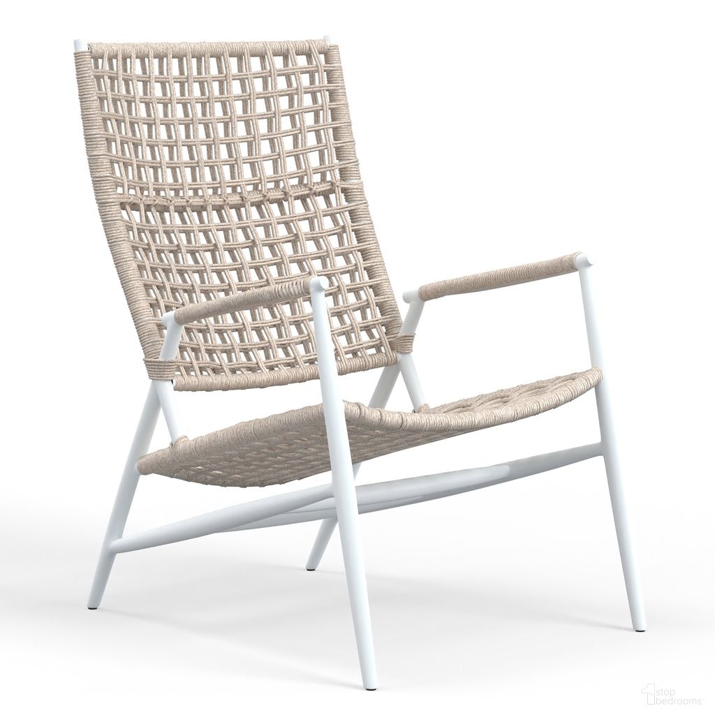 The appearance of Bahia Highback Accent Chair in Satin White designed by Sunset West in the transitional interior design. This satin white piece of furniture  was selected by 1StopBedrooms from Bahia Collection to add a touch of cosiness and style into your home. Sku: SW4902-21HB. Material: Aluminum.