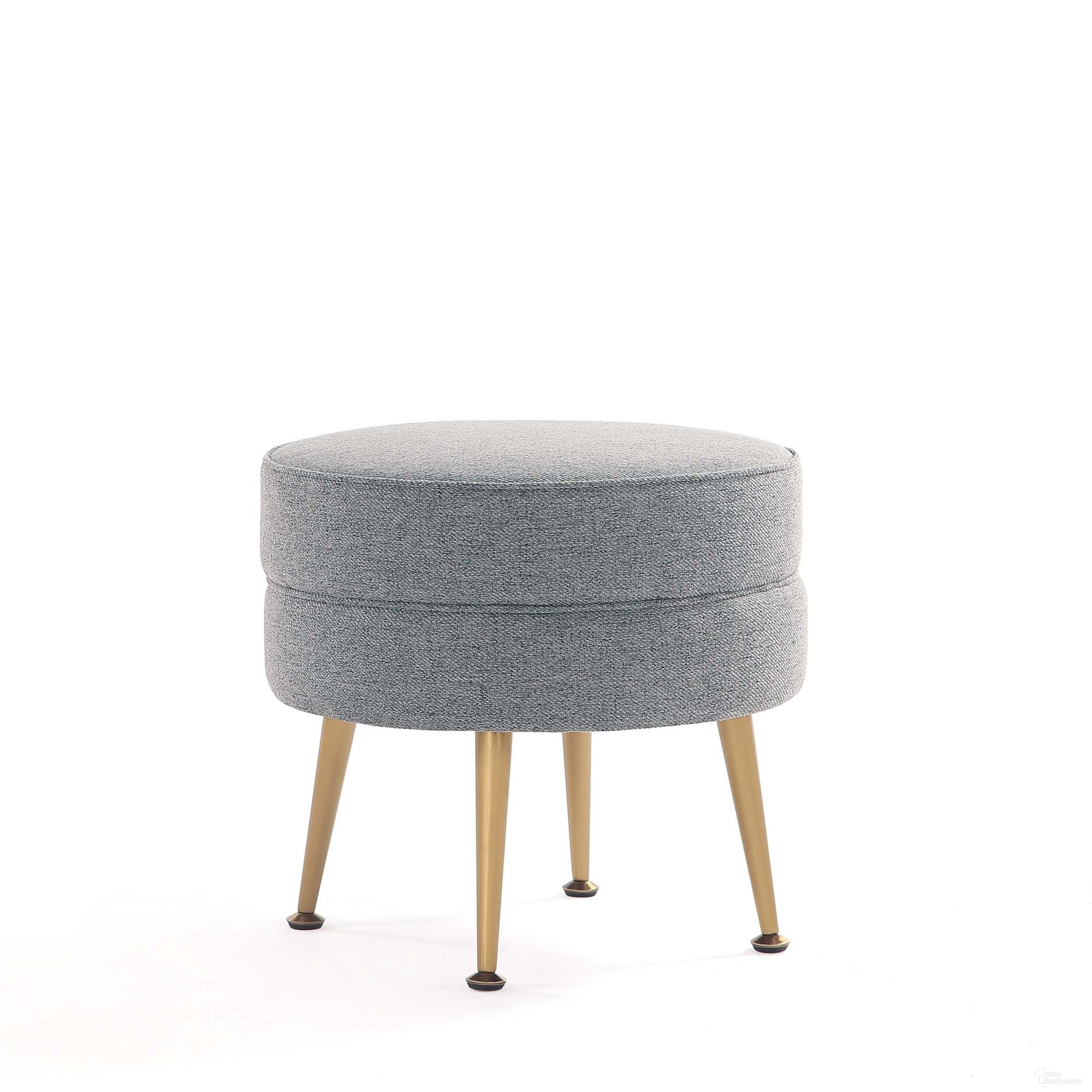 The appearance of Bailey Ottoman In Grey with Gold Feet designed by Manhattan Comfort in the transitional interior design. This grey piece of furniture was selected by 1StopBedrooms from Bailey Collection to add a touch of cosiness and style into your home. Sku: OT003-GY. Material: Wood.