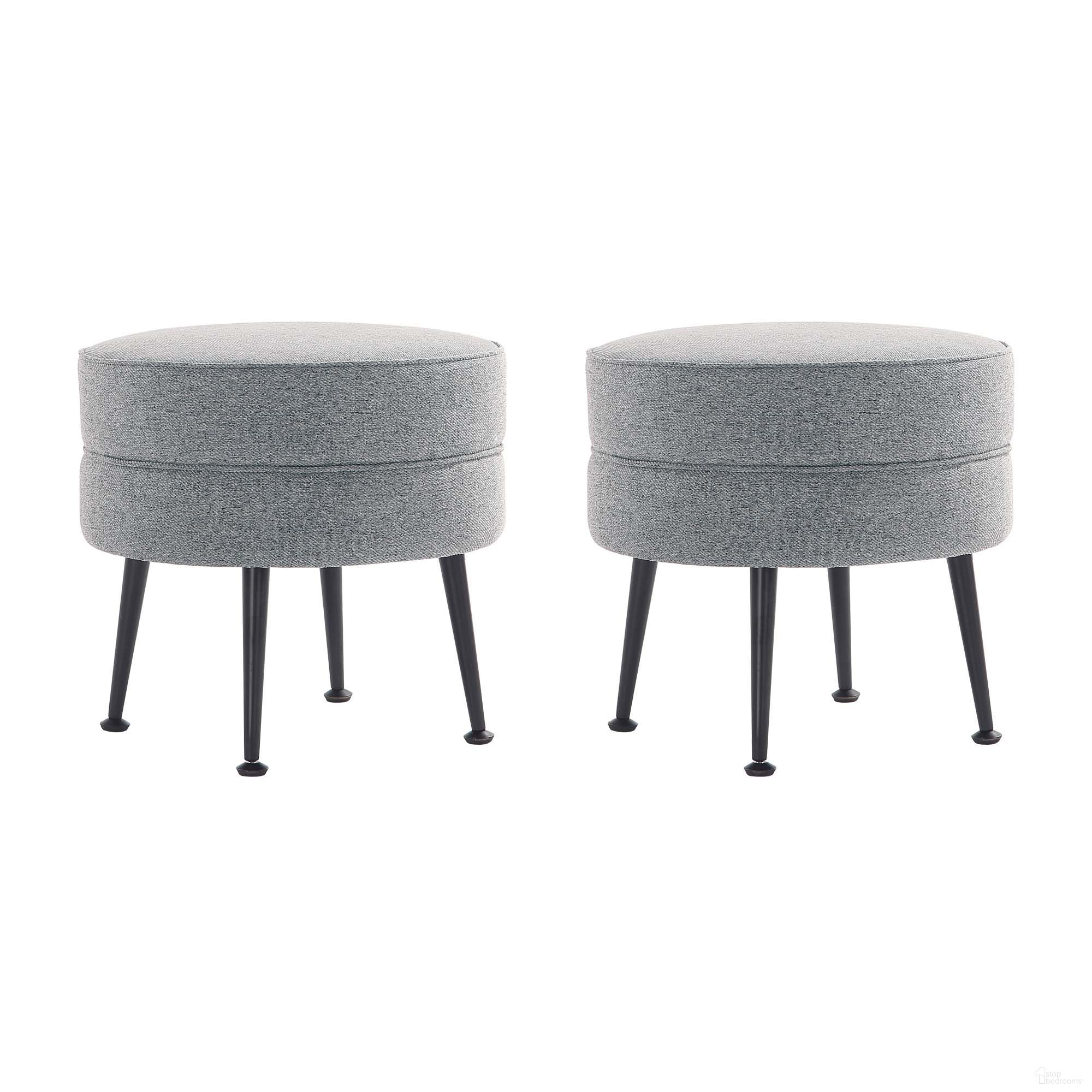 The appearance of Bailey Ottoman Set of 2 In Grey with Black Feet designed by Manhattan Comfort in the transitional interior design. This grey piece of furniture was selected by 1StopBedrooms from Bailey Collection to add a touch of cosiness and style into your home. Sku: OT003-GYB;OT003-GYB. Material: Wood.