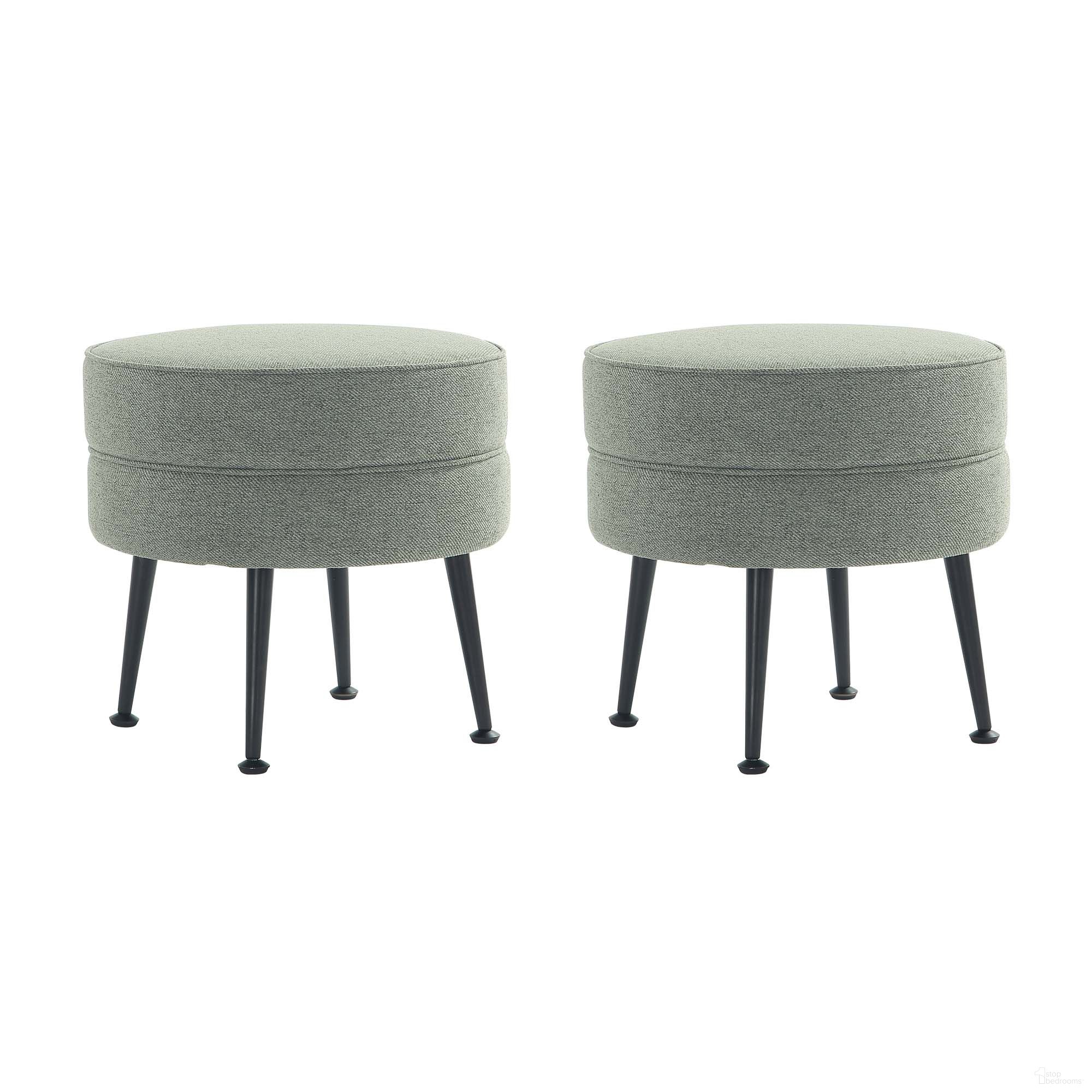 The appearance of Bailey Ottoman Set of 2 In Sage Green with Black Feet designed by Manhattan Comfort in the transitional interior design. This sage green piece of furniture was selected by 1StopBedrooms from Bailey Collection to add a touch of cosiness and style into your home. Sku: OT003-SGB;OT003-SGB. Material: Wood.