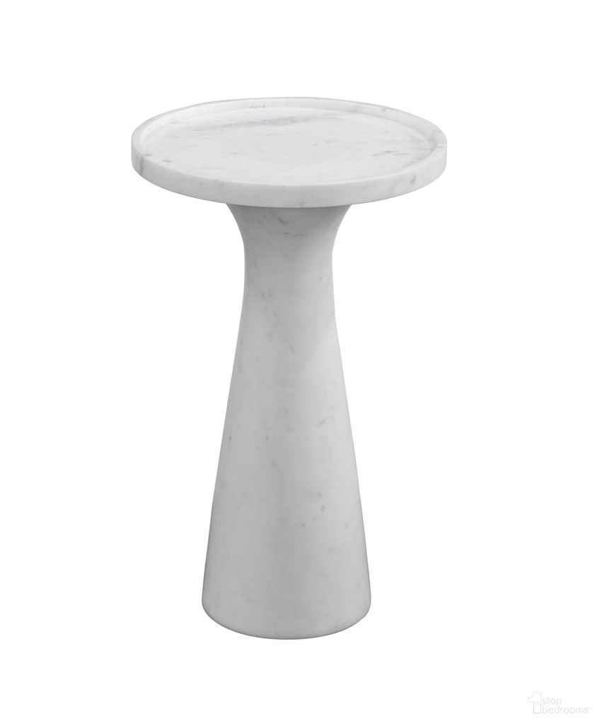 The appearance of Baird Round Accent Table In White designed by Bassett Mirror Company in the modern / contemporary interior design. This white piece of furniture  was selected by 1StopBedrooms from Baird Collection to add a touch of cosiness and style into your home. Sku: 9108-LR-223. Material: Marble.