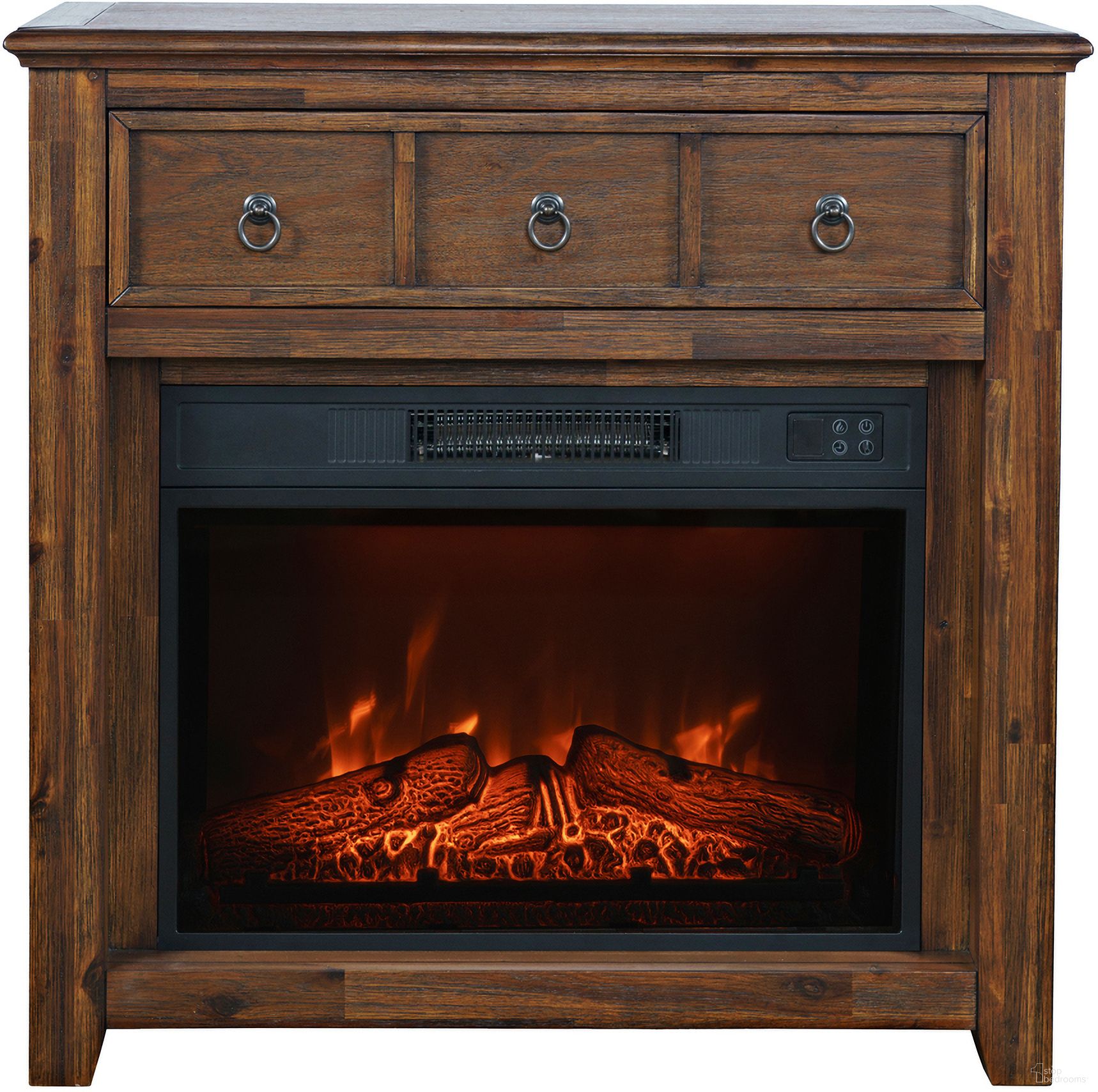 The appearance of Bakersfield 32 Inch Electric Fireplace Wire Brushed Console TV Stand In Brown designed by Jofran in the rustic / southwestern interior design. This brown piece of furniture was selected by 1StopBedrooms from Bakersfield Collection to add a touch of cosiness and style into your home. Sku: 1900-FP32. Material: Acacia.