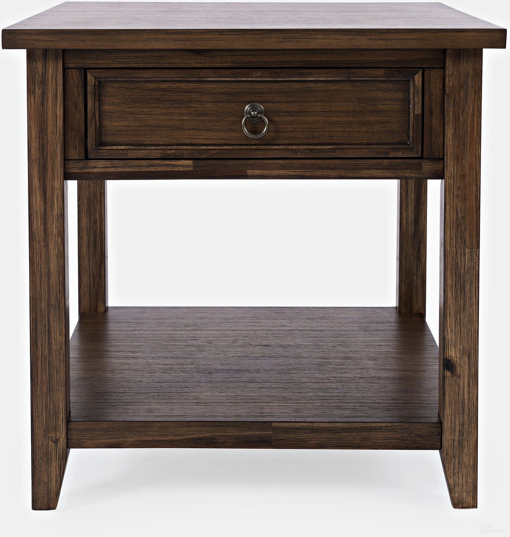 The appearance of Bakersfield End Table with Drawer In Brown designed by Jofran in the modern / contemporary interior design. This brown piece of furniture was selected by 1StopBedrooms from Bakersfield Collection to add a touch of cosiness and style into your home. Sku: 1900-3. Material: Acacia.