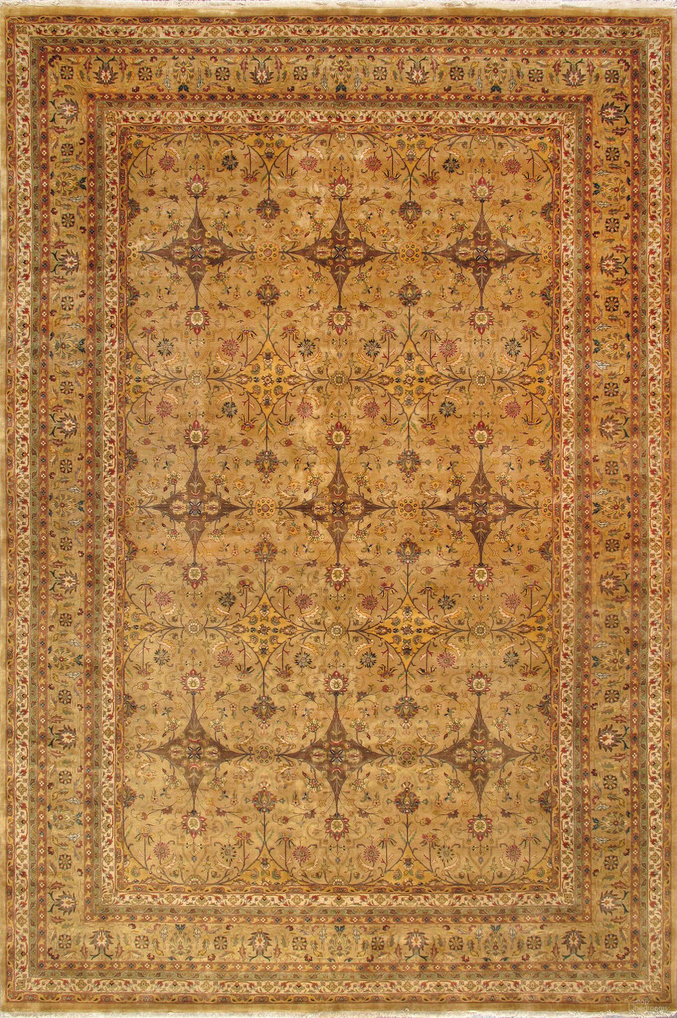 Baku Collection Hand-Knotted Wool Area Rug-11' 9" x 17' 8" In Camel