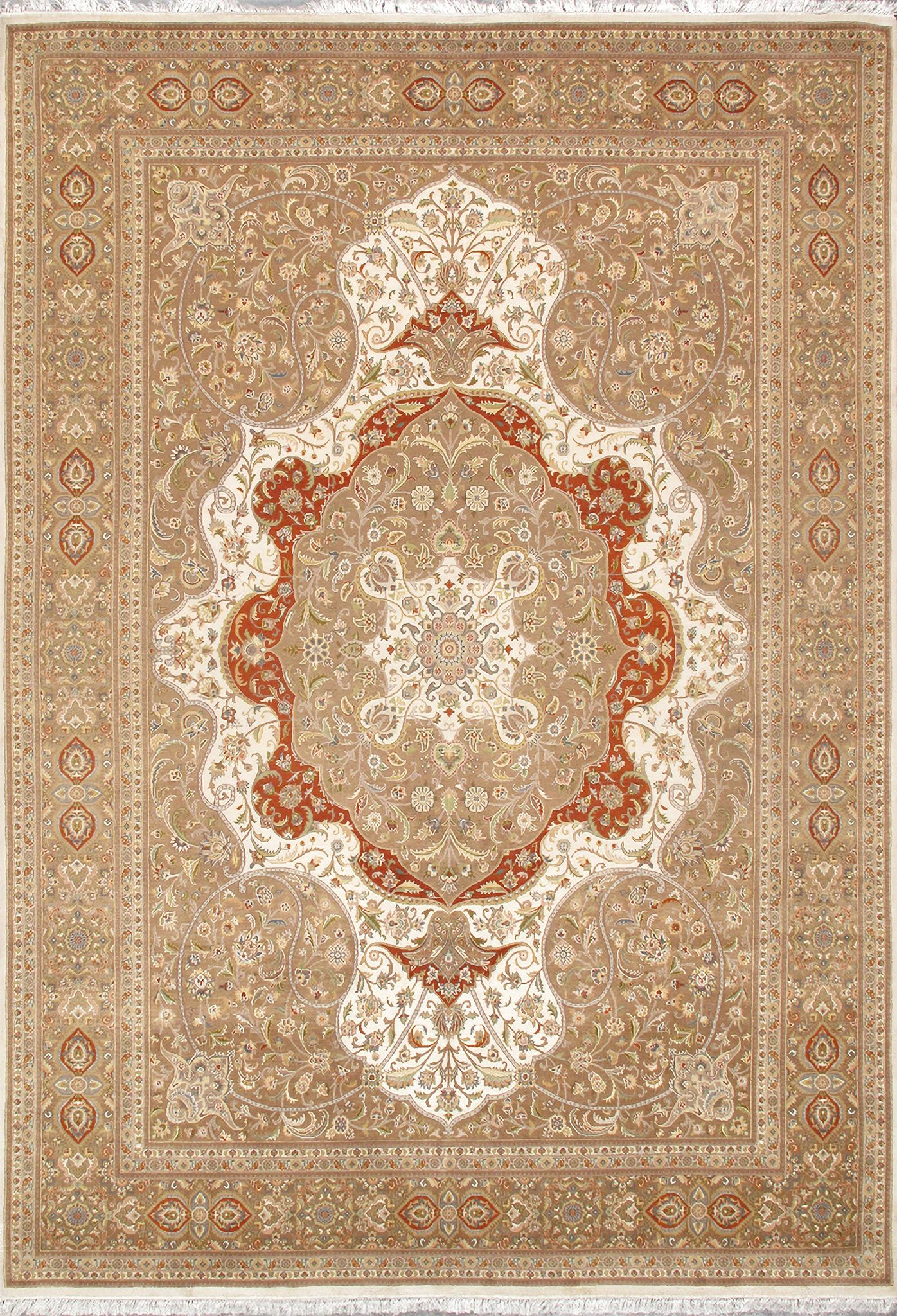 Baku Hand-Knotted Silk and Wool Area Rug-10' x 14' 3" In Multi