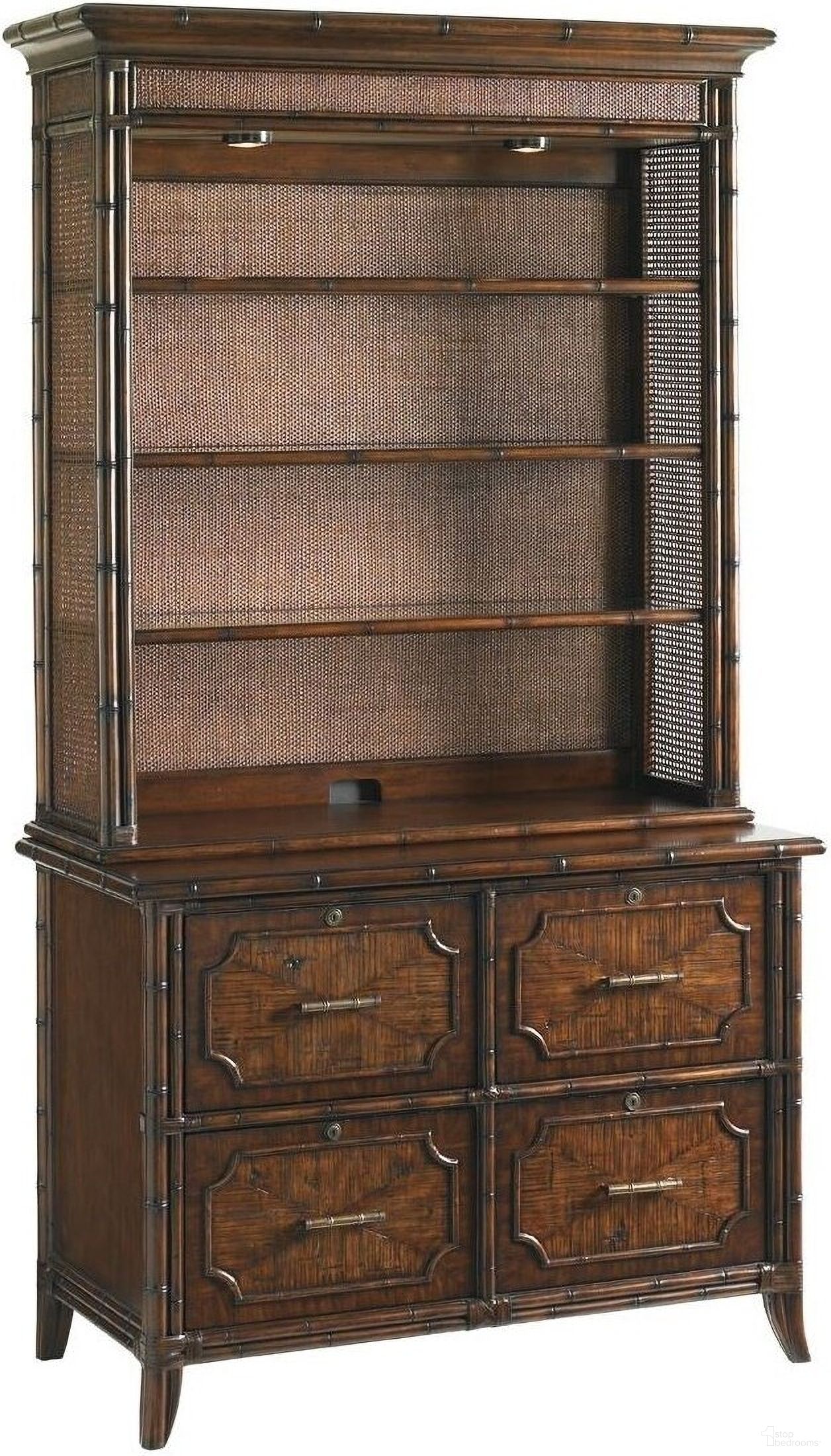 The appearance of Bal Harbour Sienna Laguna Beach File Chest With Hutch designed by Sligh in the transitional interior design. This brown piece of furniture  was selected by 1StopBedrooms from Bal Harbour Collection to add a touch of cosiness and style into your home. Sku: 293SA-441;293SA-450.