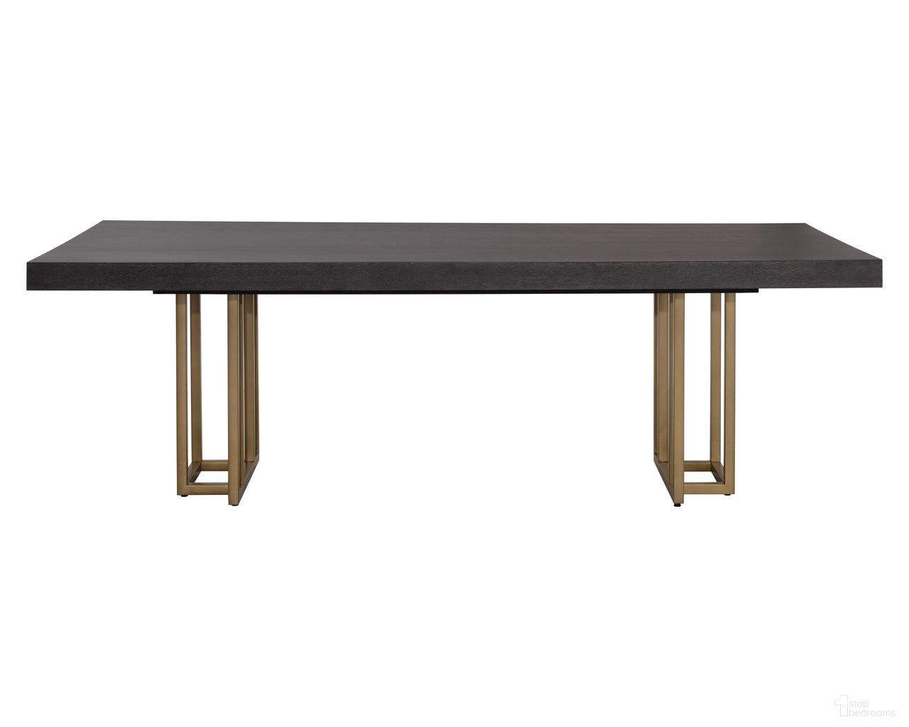 Baldessara 94.5 Inch Baldessara Dining Table In Espresso and Rustic Bronze