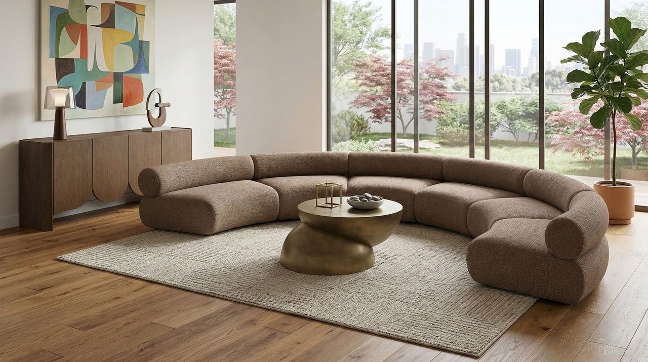 The appearance of Bale 202 Inch Chenille Fabric Upholstered 6-Piece Modular Sectional In Brown designed by Meridian in the modern / contemporary interior design. This brown piece of furniture was selected by 1StopBedrooms from Bale Collection to add a touch of cosiness and style into your home. Sku: 114Brown-C;114Brown-C;114Brown-C;114Brown-C;114Brown-C;114Brown-C. Material: Chenille.