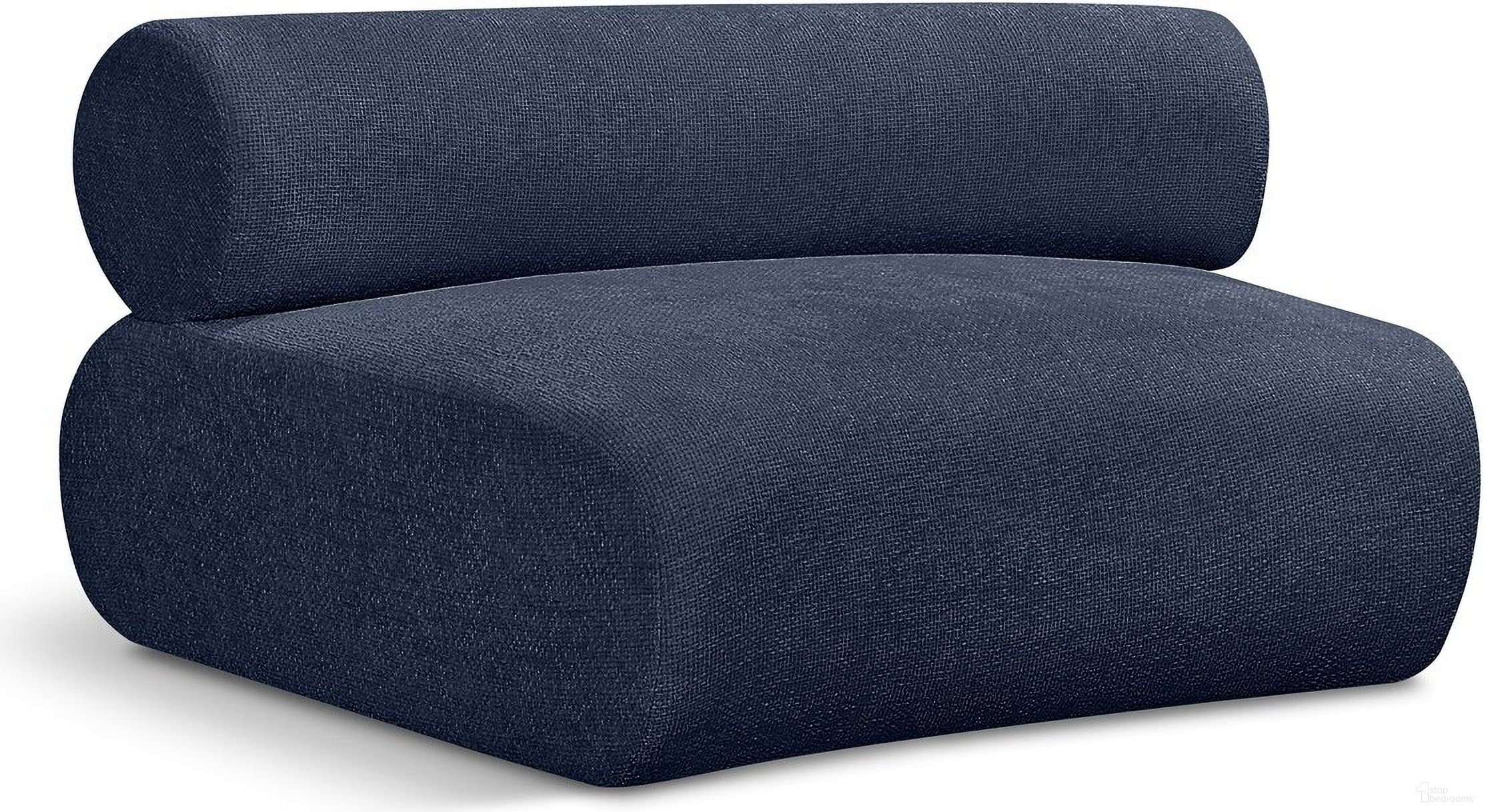 Bale Chenille Fabric Modular Chair In Navy