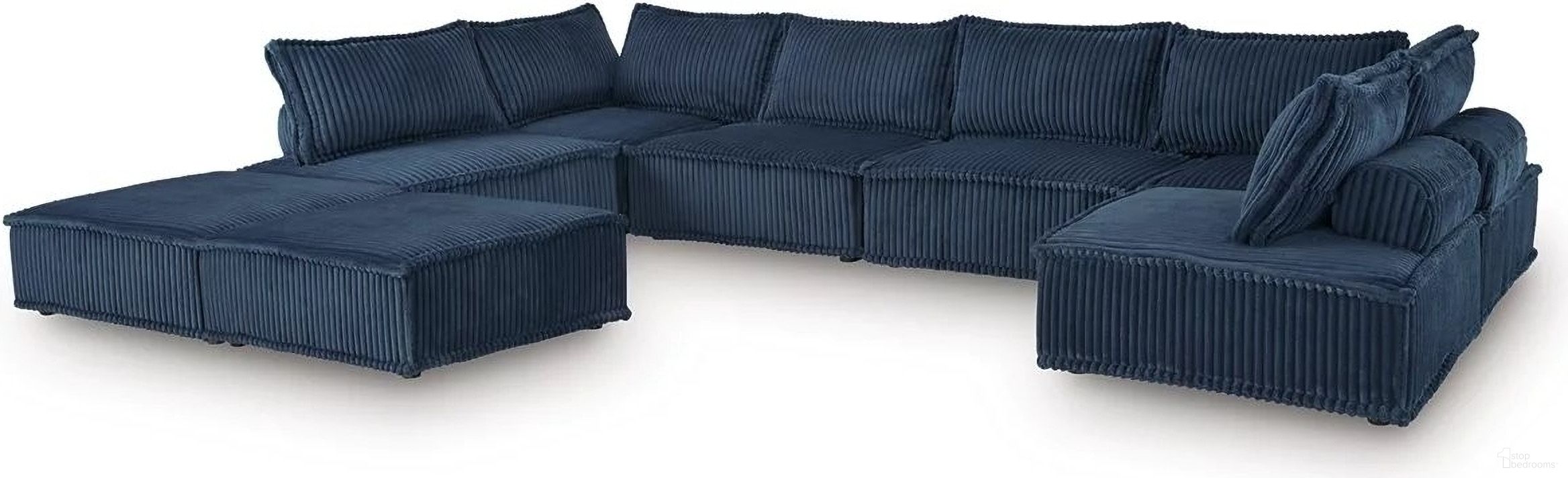 The appearance of Bales 8-Piece Modular Seating In Navy designed by Signature Design by Ashley in the transitional interior design. This navy piece of furniture was selected by 1StopBedrooms from Bales Collection to add a touch of cosiness and style into your home. Sku: A3000662;A3000662;A3000662;A3000662;A3000662;A3000662;A3000662;A3000662. Material: Polyester.