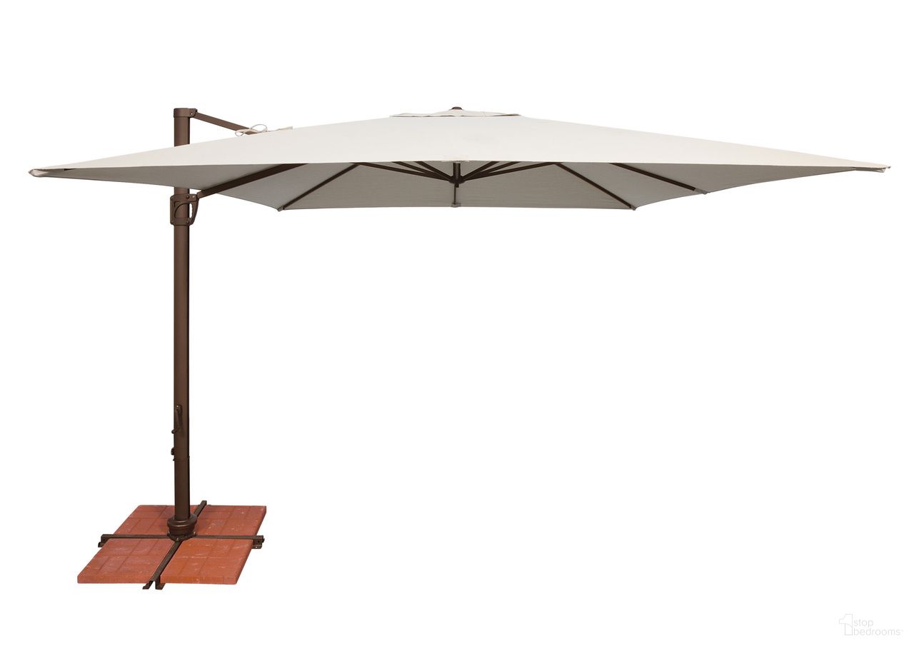 The appearance of Bali 10' Square Umbrella with Cross Bar Stand In Natural designed by Simplyshade in the traditional interior design. This natural piece of furniture was selected by 1StopBedrooms from Bali Collection to add a touch of cosiness and style into your home. Sku: SSAD45-10SQ-00/5404. Material: Acrylic.