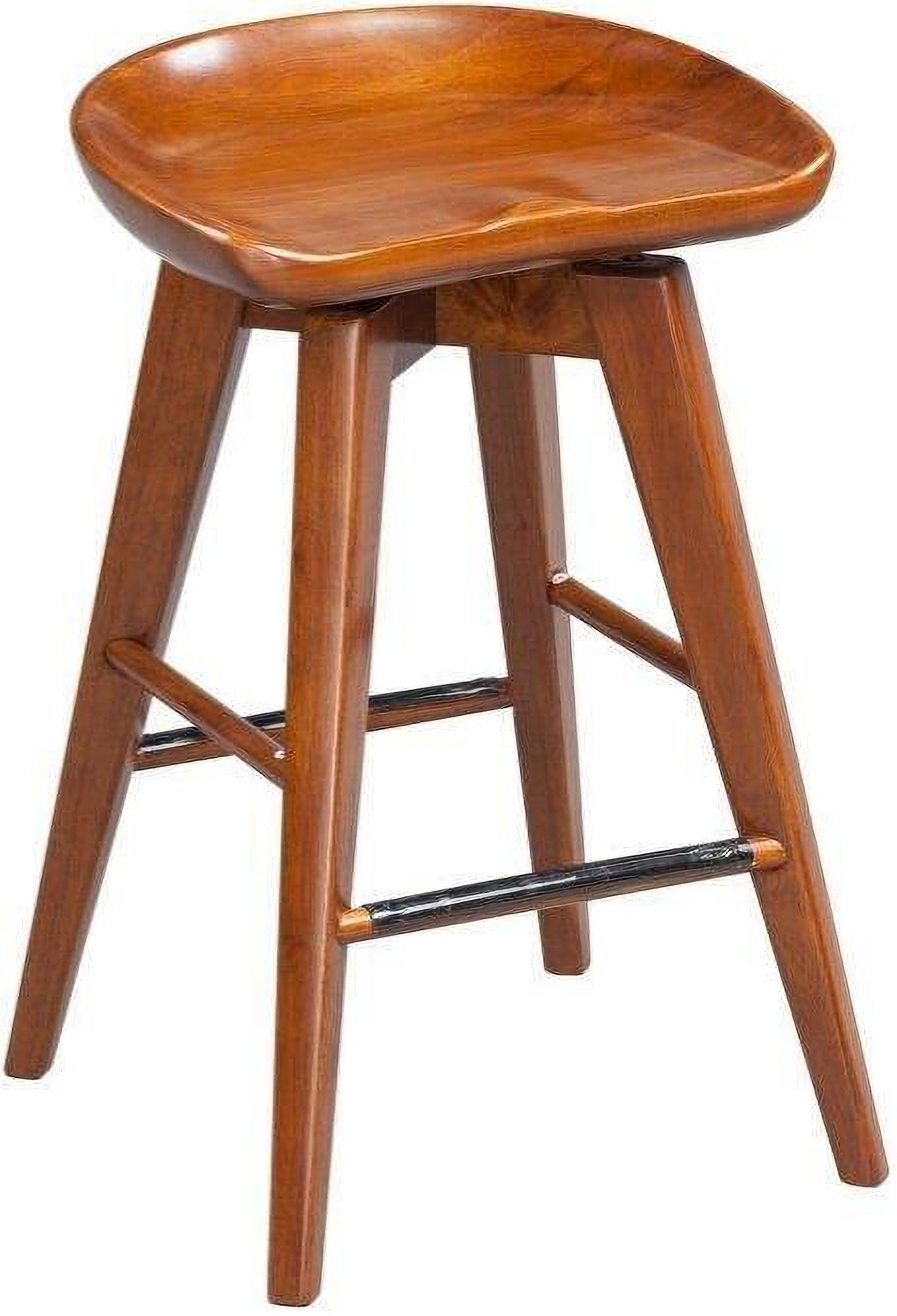 Bali 24 Inch Backless Swivel Counter Stool In Walnut