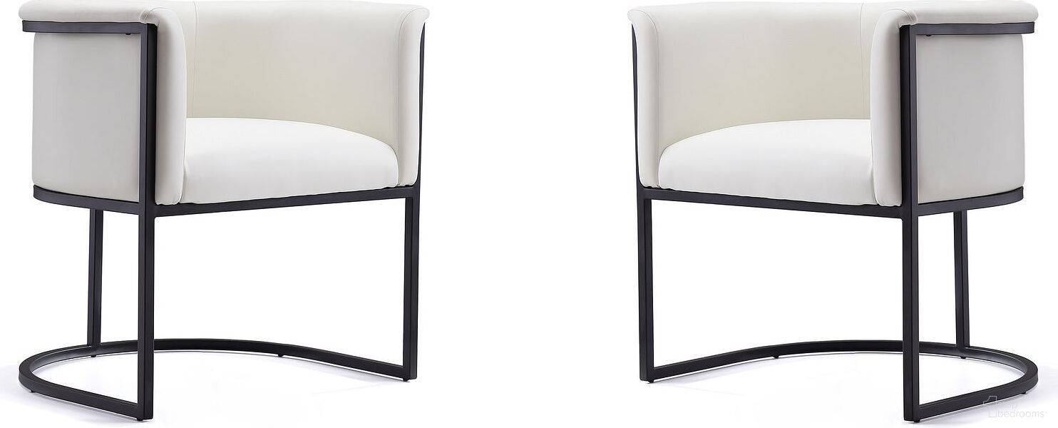 The appearance of Cosmopolitan Dining Chair In White and Black (Set of 2) designed by Manhattan Comfort in the modern / contemporary interior design. This white and black piece of furniture was selected by 1StopBedrooms from Cosmopolitan Collection to add a touch of cosiness and style into your home. Sku: DC044-WH;DC044-WH. Material: Metal. Chair Type: Arm Chair.