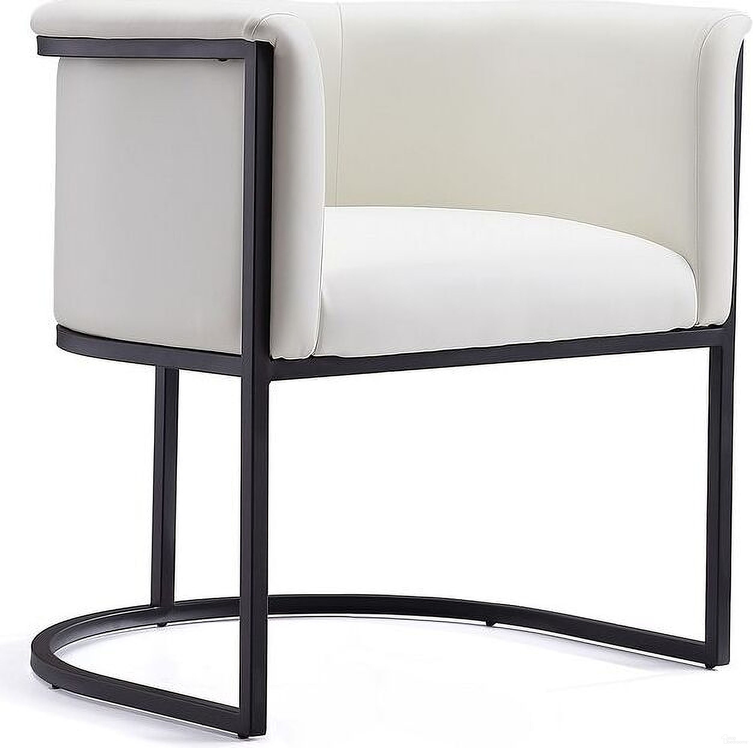 The appearance of Cosmopolitan Dining Chair In White and Black designed by Manhattan Comfort in the modern / contemporary interior design. This white and black piece of furniture was selected by 1StopBedrooms from Cosmopolitan Collection to add a touch of cosiness and style into your home. Sku: DC044-WH. Material: Metal. Chair Type: Arm Chair.