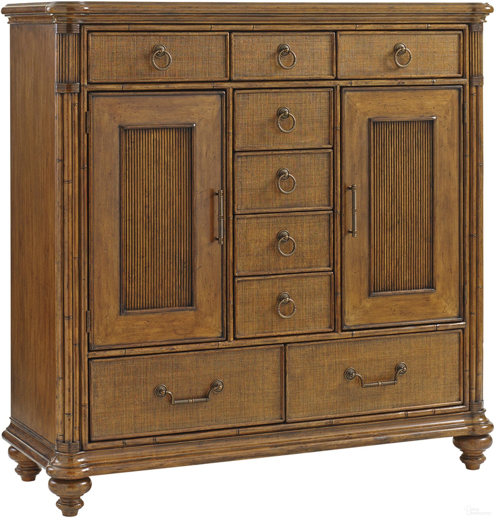 The appearance of Bali Hai Balencia Gentlemans Chest In Sunset designed by Tommy Bahama in the transitional interior design. This sunset piece of furniture was selected by 1StopBedrooms from Bali Hai Collection to add a touch of cosiness and style into your home. Sku: 593-329. Material: Rattan.
