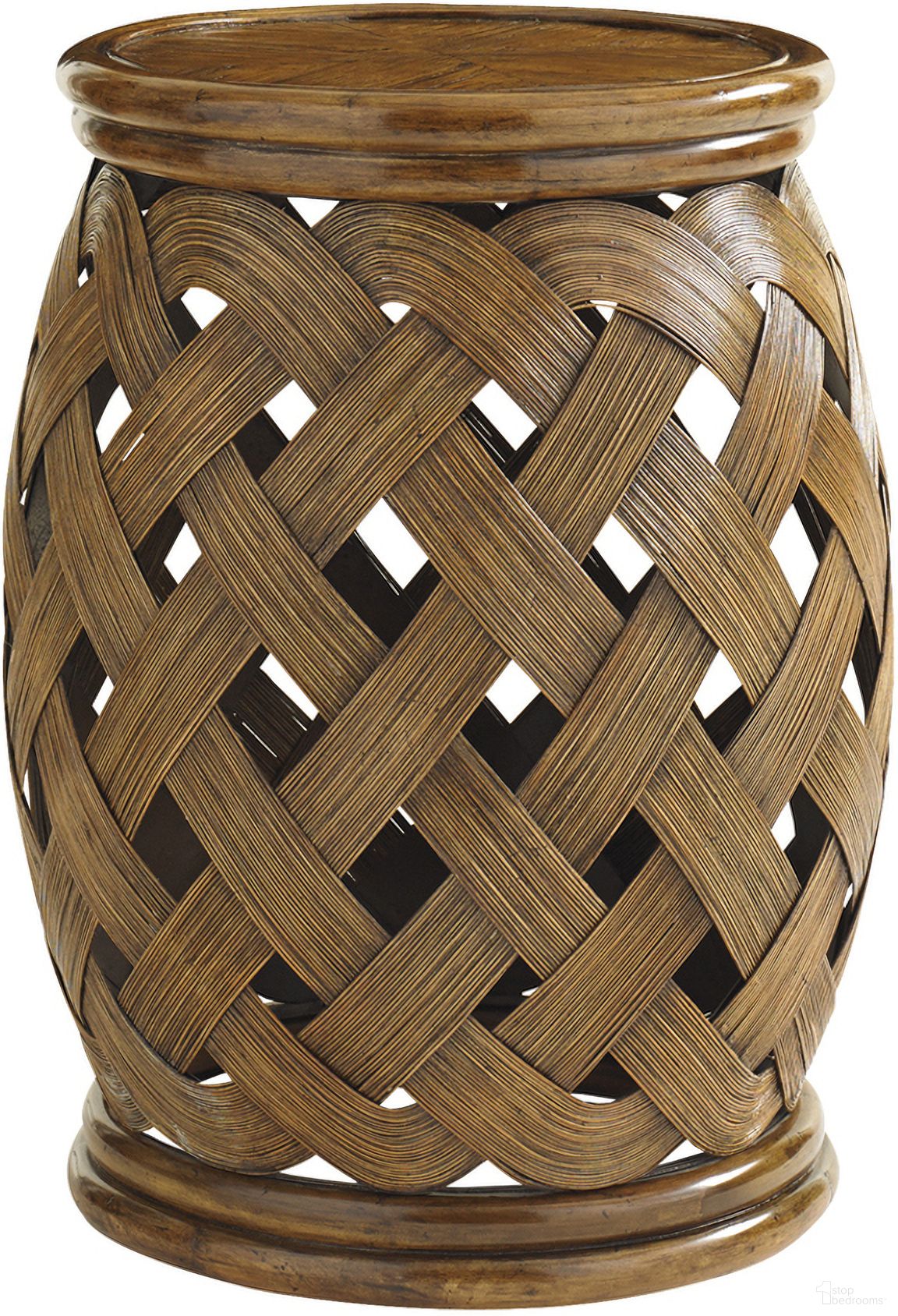 The appearance of Bali Hai Hibiscus Round Accent Table In Sunset designed by Tommy Bahama in the transitional interior design. This sunset piece of furniture was selected by 1StopBedrooms from Bali Hai Collection to add a touch of cosiness and style into your home. Sku: 593-953. Material: Rattan.