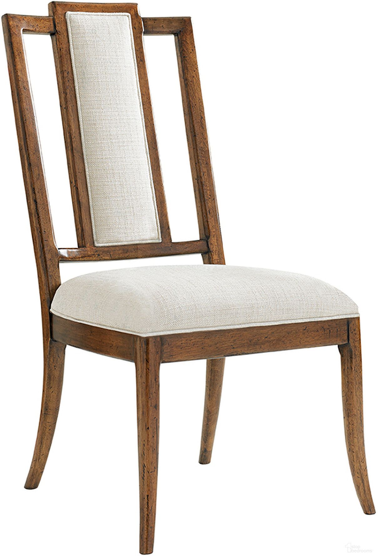 The appearance of Bali Hai St. Barts Splat Back Side Chair In Sunset designed by Tommy Bahama in the transitional interior design. This sunset piece of furniture  was selected by 1StopBedrooms from Bali Hai Collection to add a touch of cosiness and style into your home. Sku: 593-882-01. Material: Rattan. Chair Type: Side Chair.