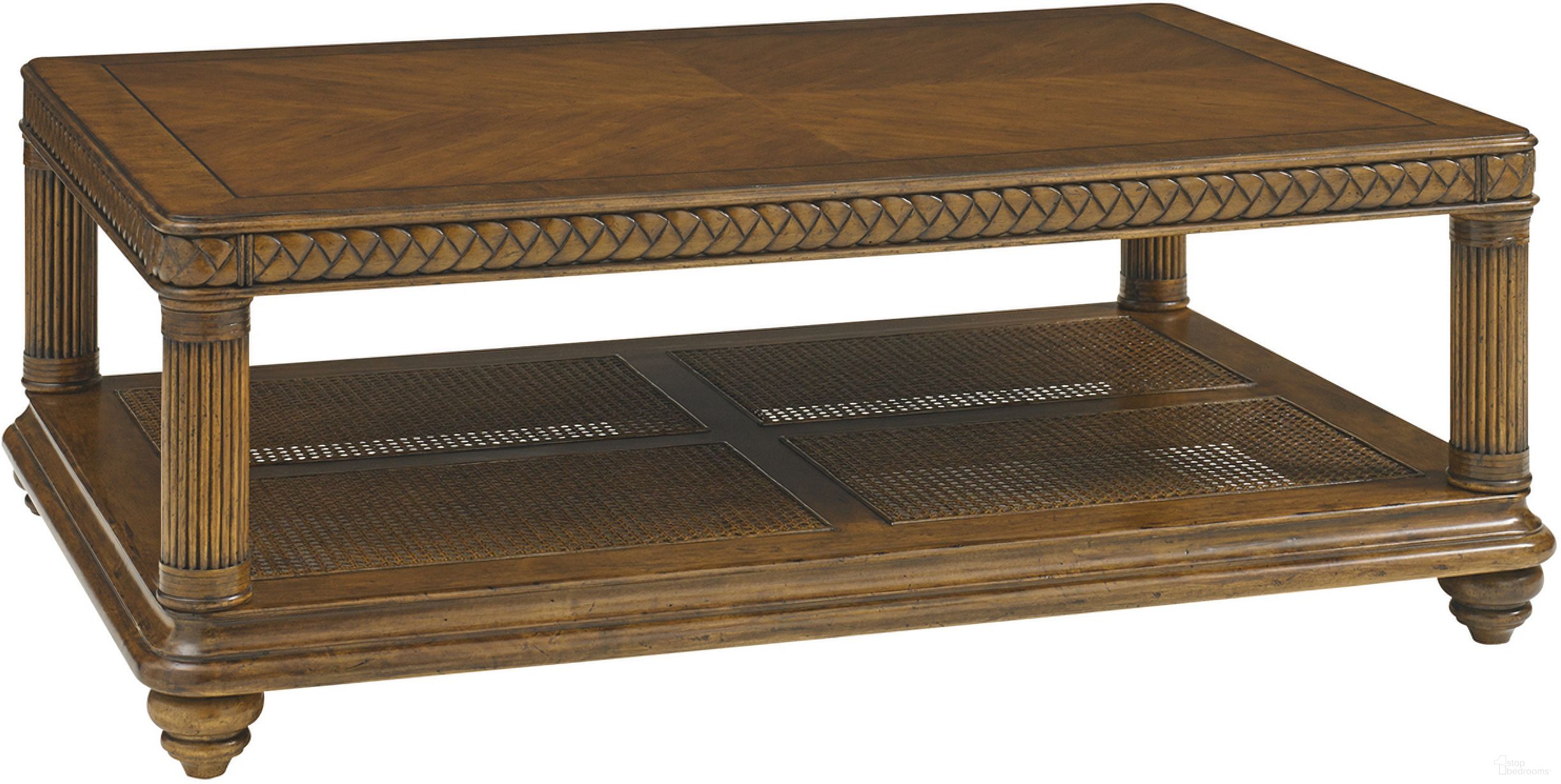 The appearance of Bali Hai Vineyard Point Rectangular Cocktail Table In Sunset designed by Tommy Bahama in the transitional interior design. This sunset piece of furniture  was selected by 1StopBedrooms from Bali Hai Collection to add a touch of cosiness and style into your home. Sku: 593-945. Material: Rattan.